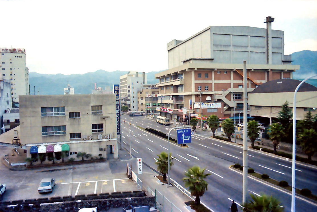 Beppu, Kyushu, Blick aus dem Hotelfenster