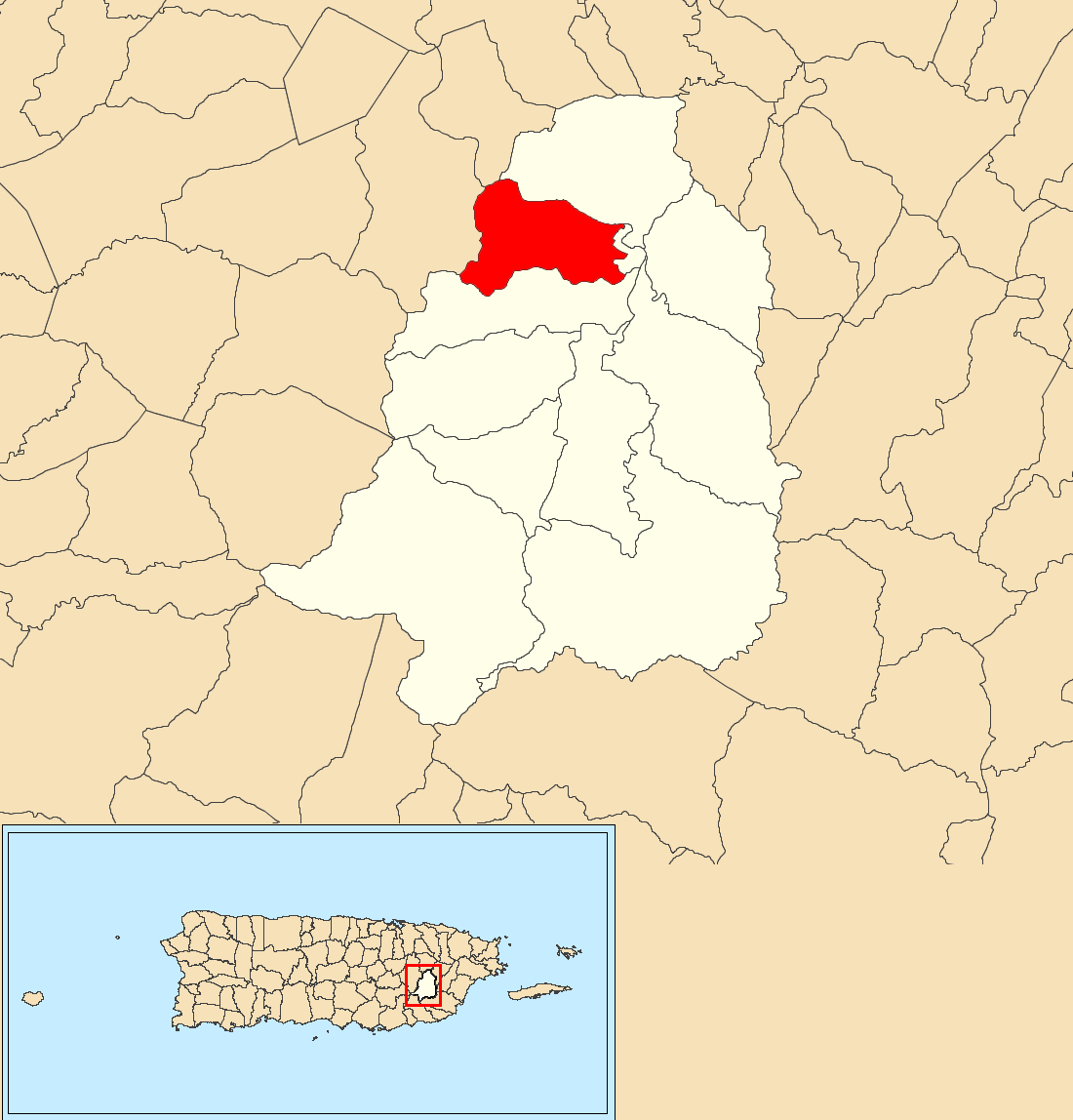 Hato, San Lorenzo, Puerto Rico locator map