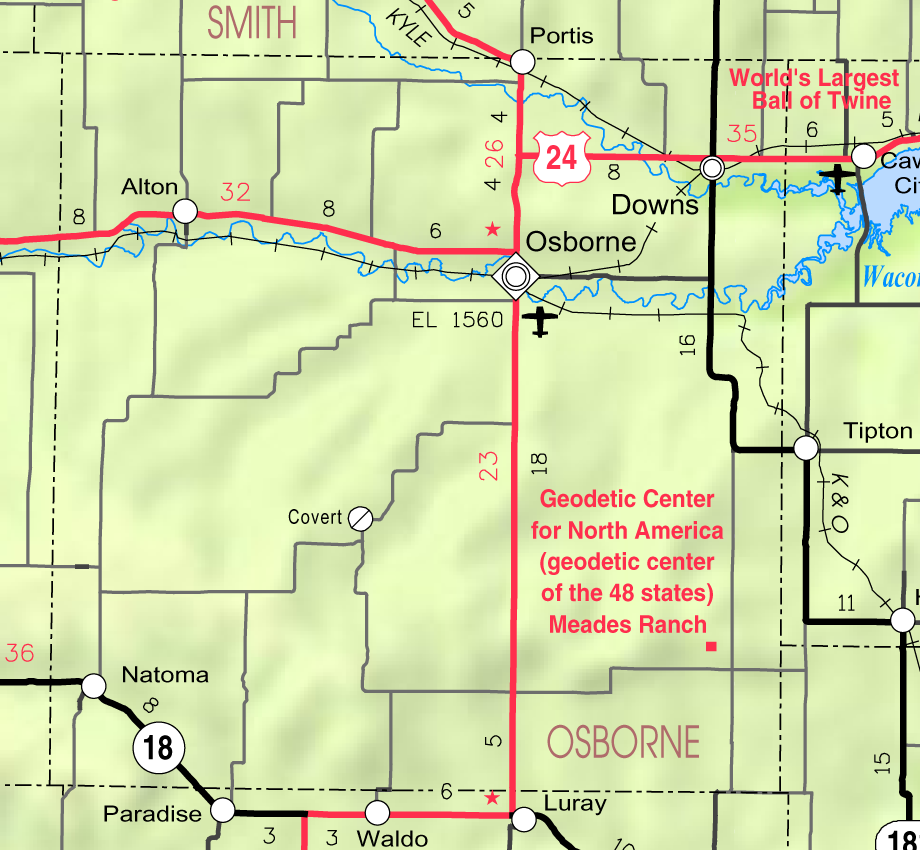 This map of Osborne County, Kansas, USA, is copied at a resolut…
