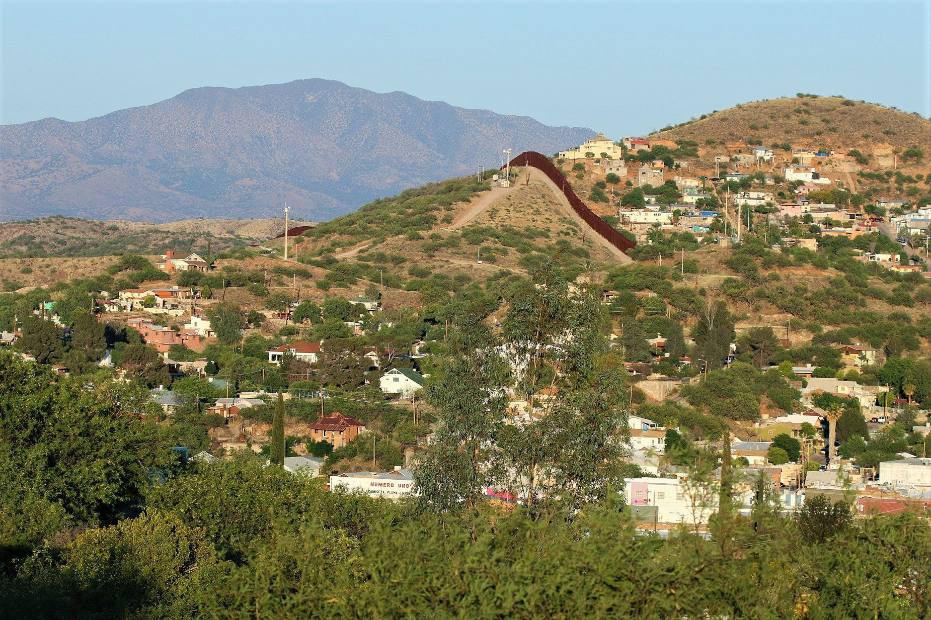 View of Nogales, Arizona/Sonora — from Arizona.
The fence div…