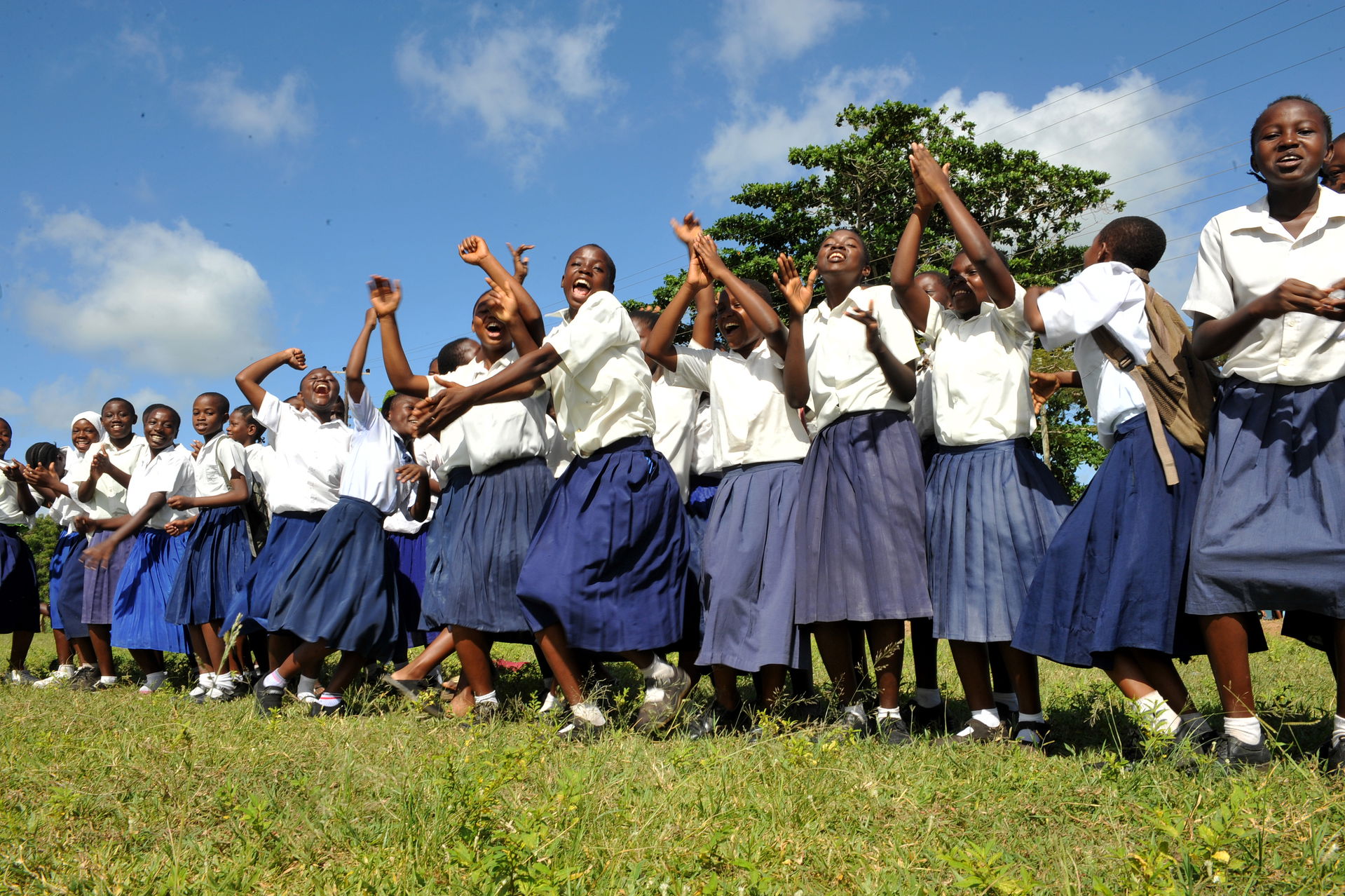 Students from the Ziwani primary school perform during the Pong…