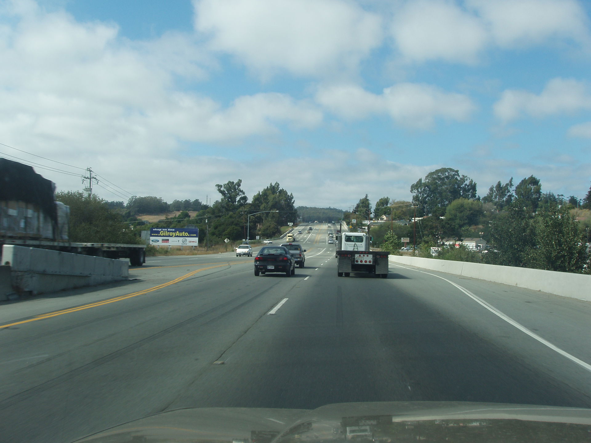 Highway 101 through Prunedale, California heading north.