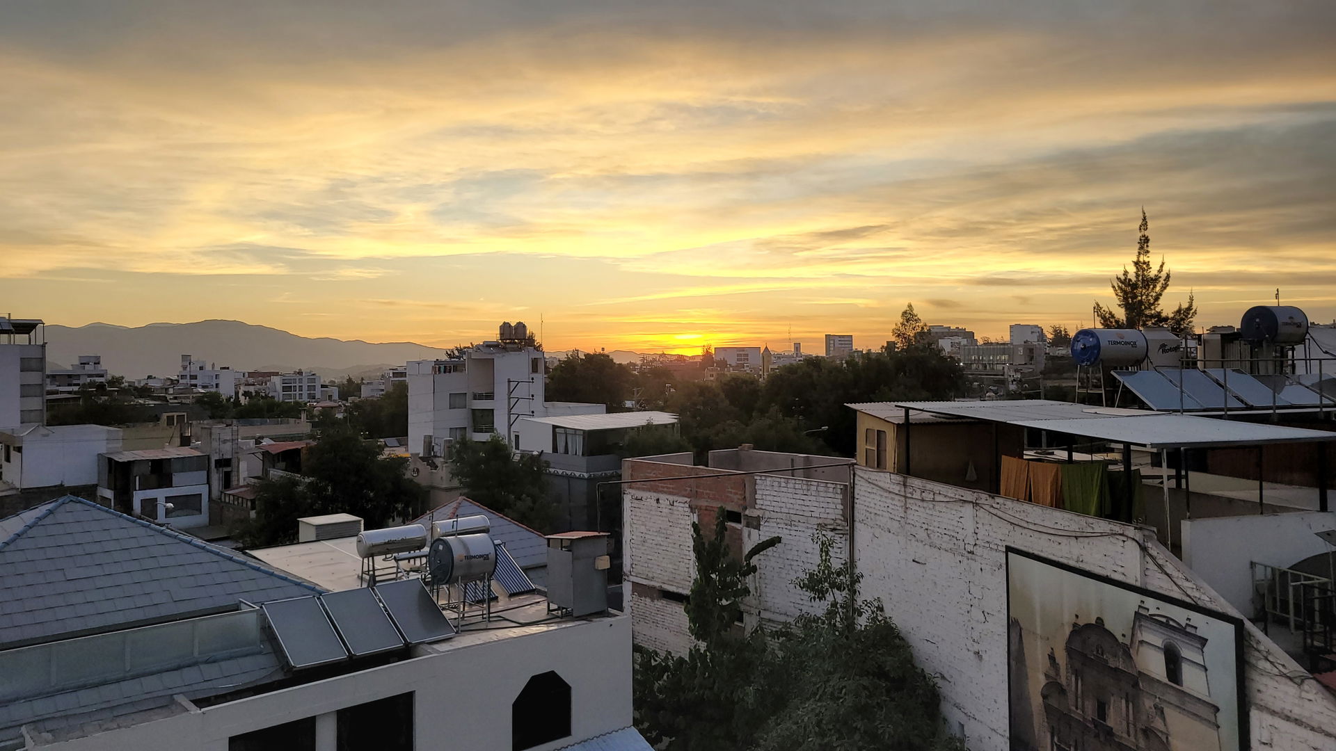 sunset in Arequipa, Peru in December 2023