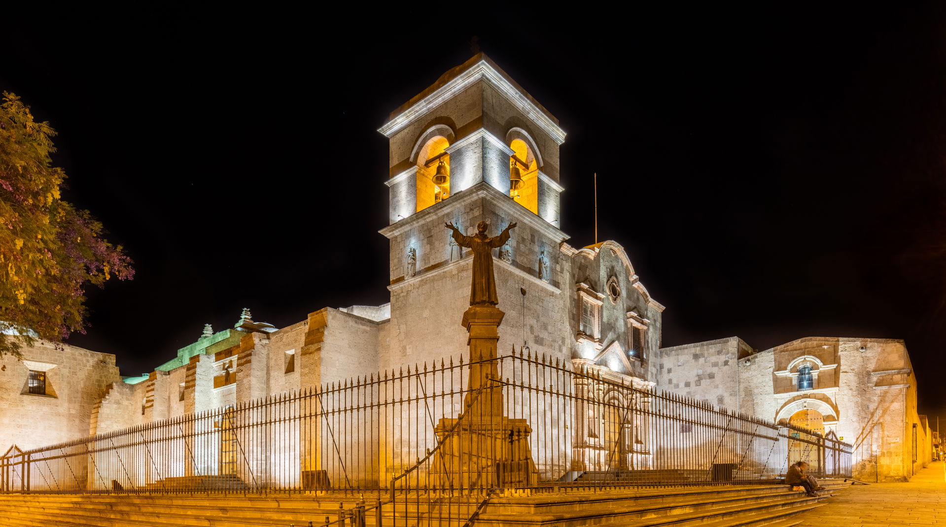 Night view of the religious complex of San Francisco, Historic …