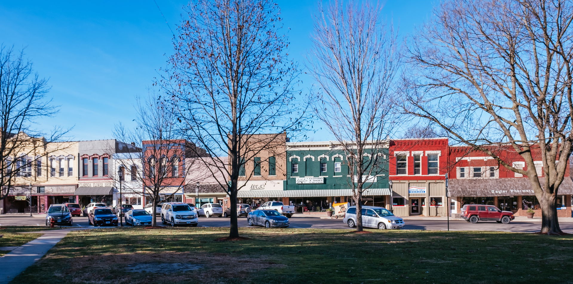 West side of the town square.