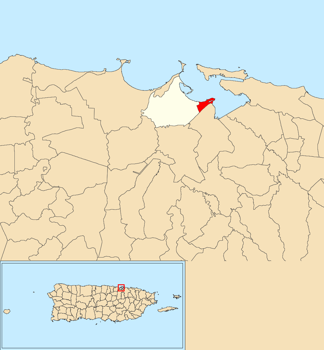 Cataño barrio-pueblo, Cataño, Puerto Rico locator map