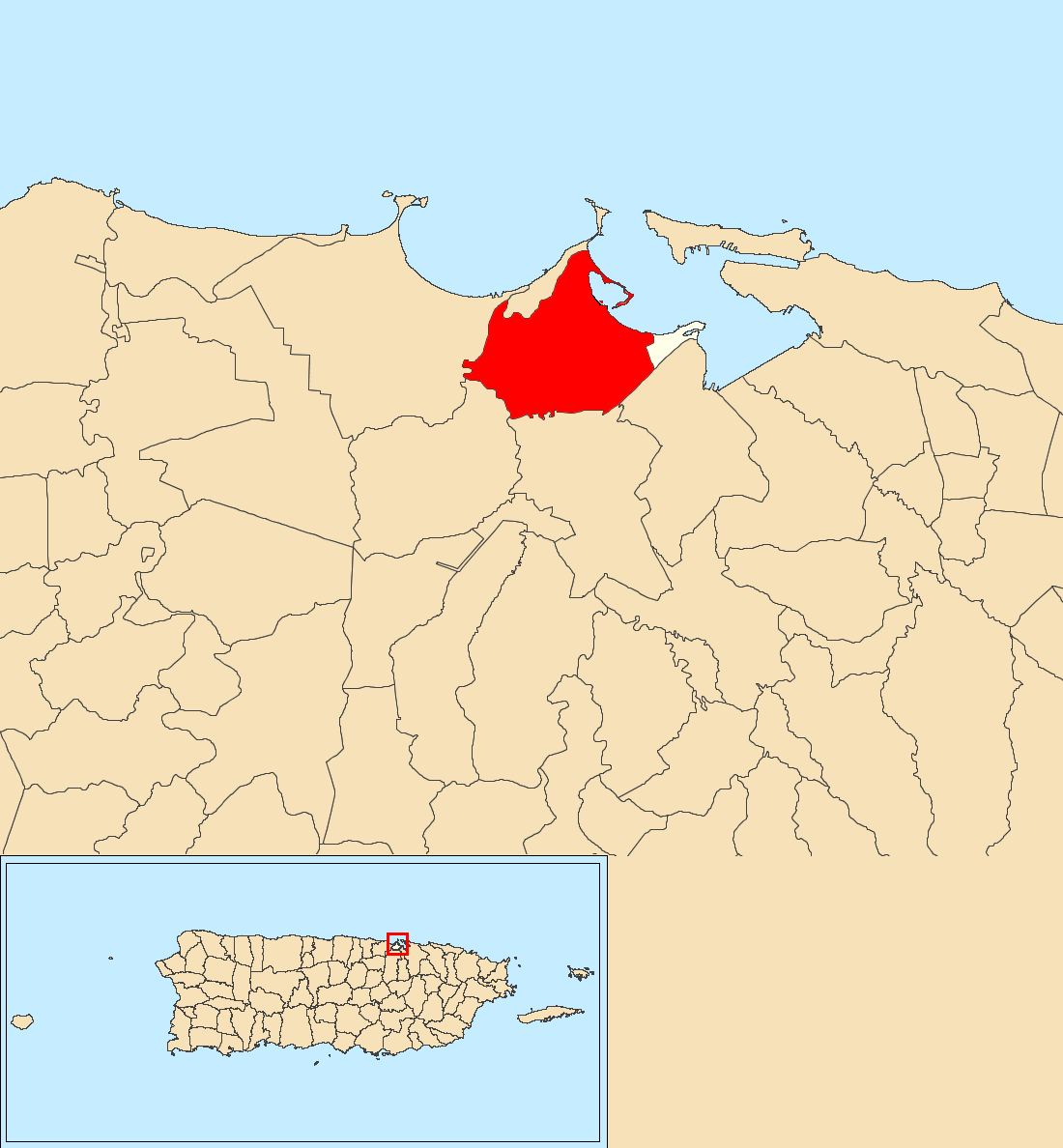 Palmas, Cataño, Puerto Rico locator map