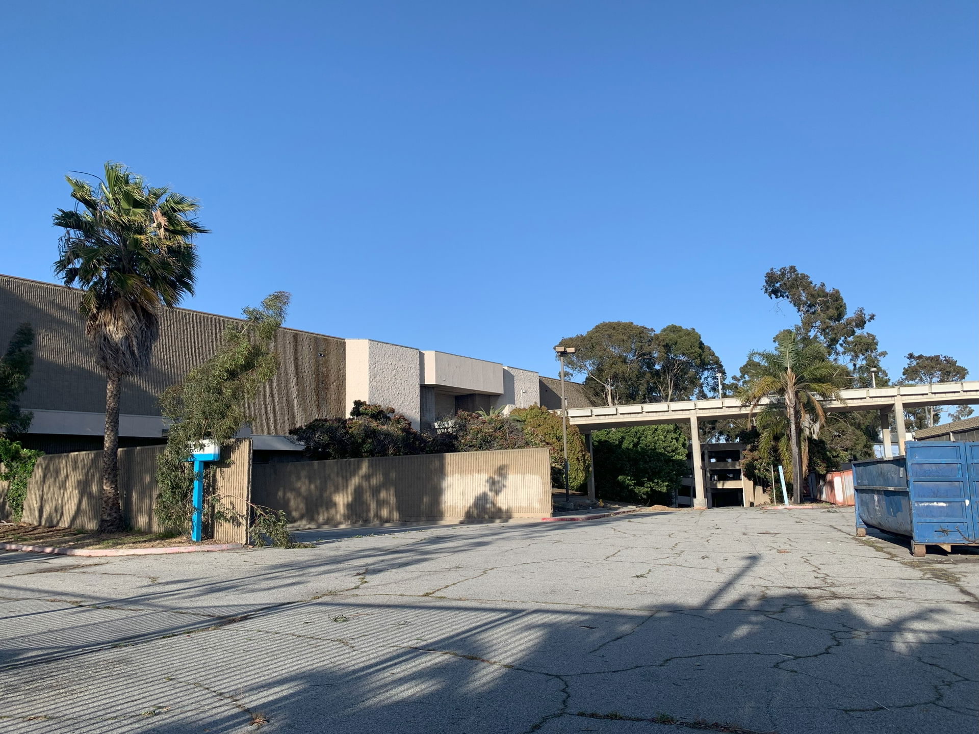 The fenced off loading dock in the southern entrance of the Haw…