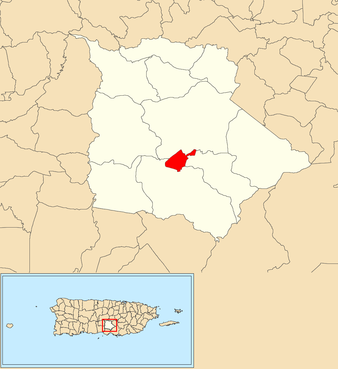Coamo barrio-pueblo, Coamo, Puerto Rico, locator map