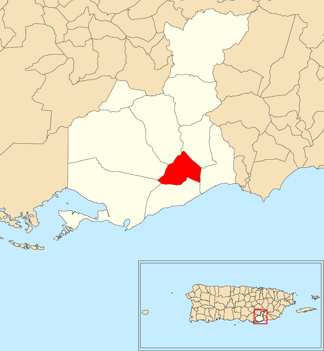 Guayama barrio-pueblo, Guayama, Puerto Rico locator map