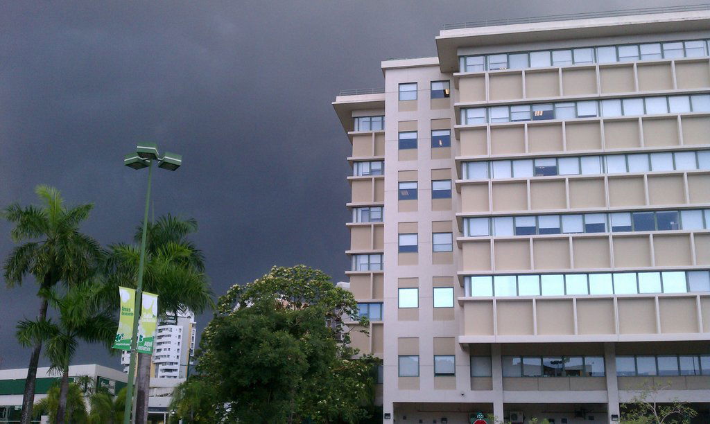 Storm clouds in Pueblo Viejo barrio, Guaynabo, Puerto Rico