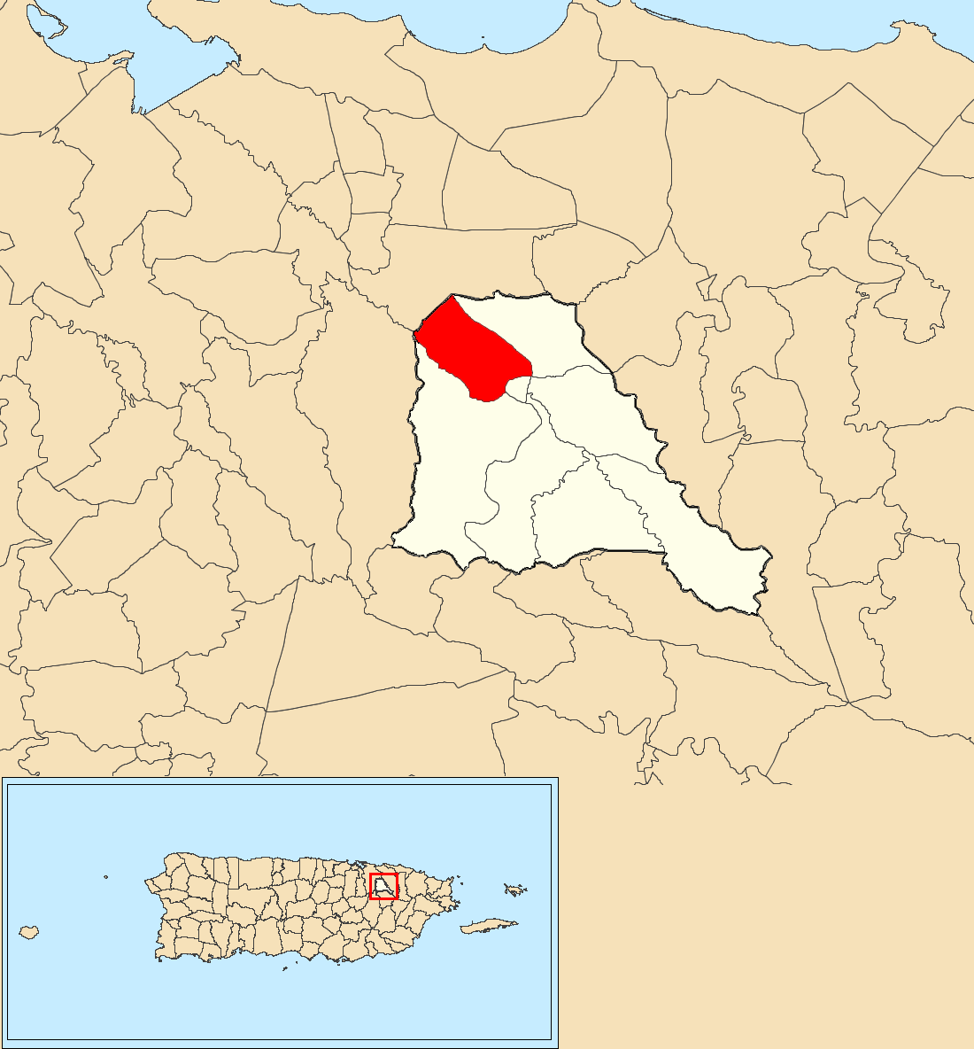 Cuevas, Trujillo Alto, Puerto Rico locator map