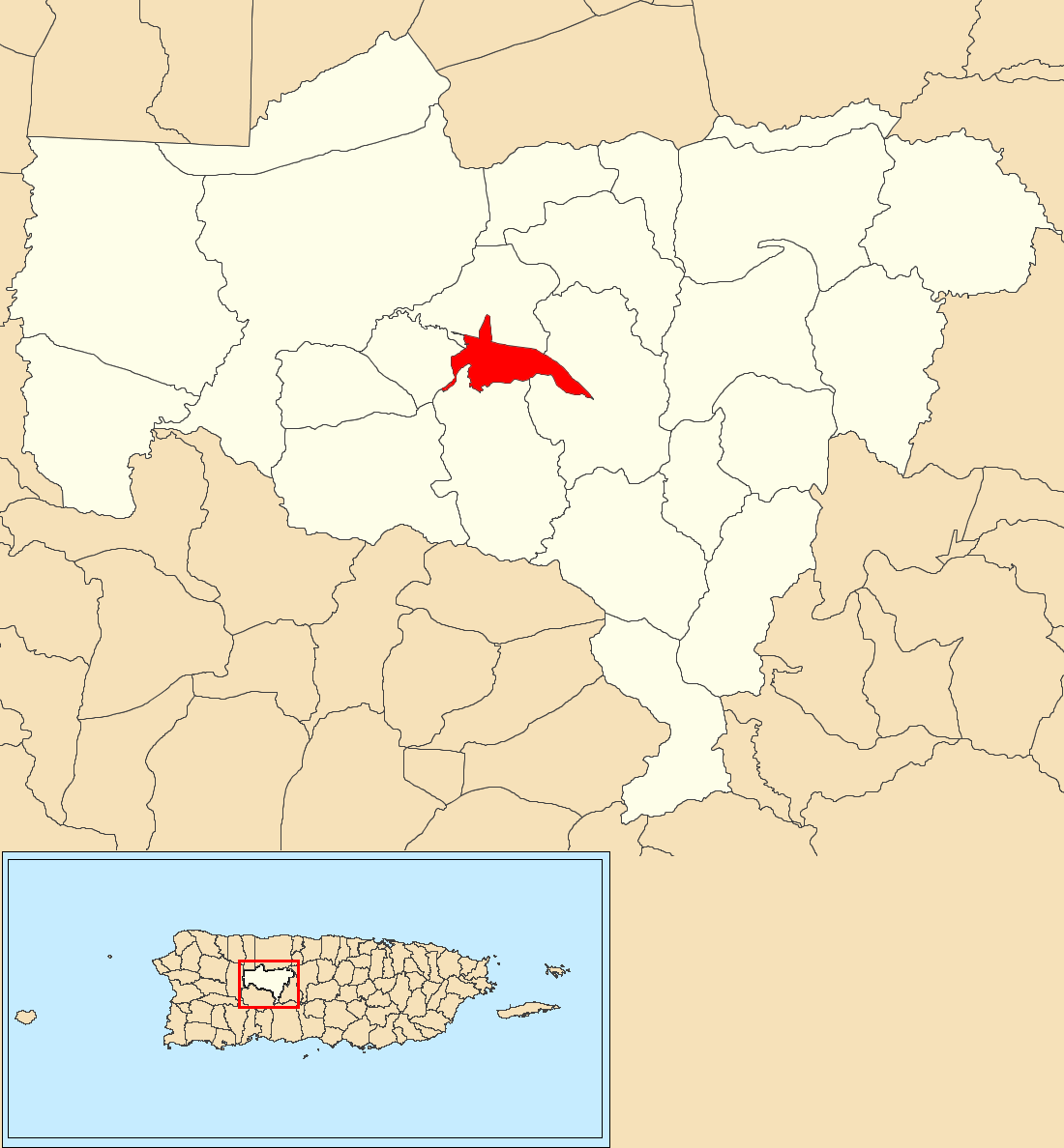 Utuado barrio-pueblo, Utuado, Puerto Rico locator map