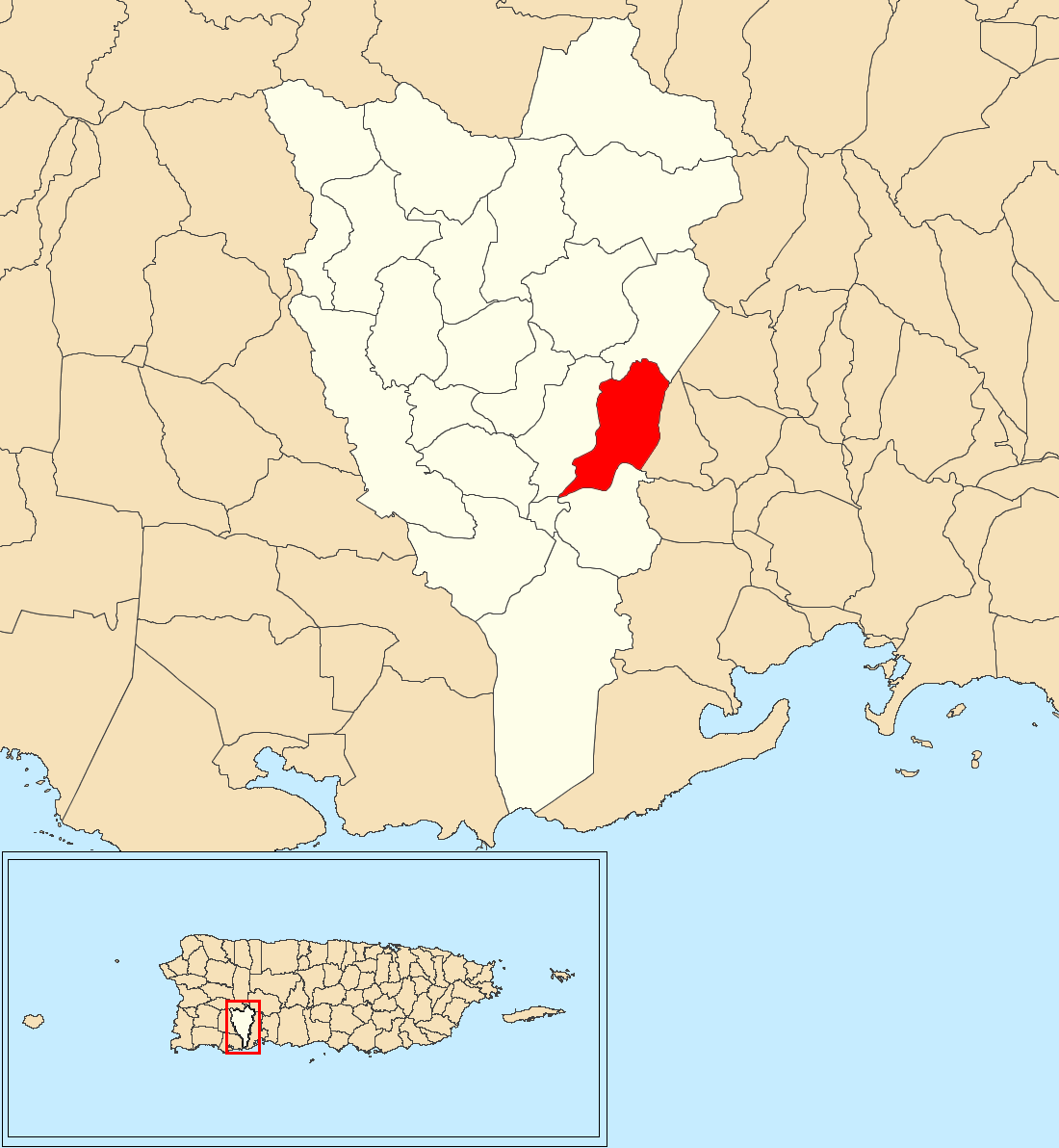 Quebradas, Yauco, Puerto Rico locator map