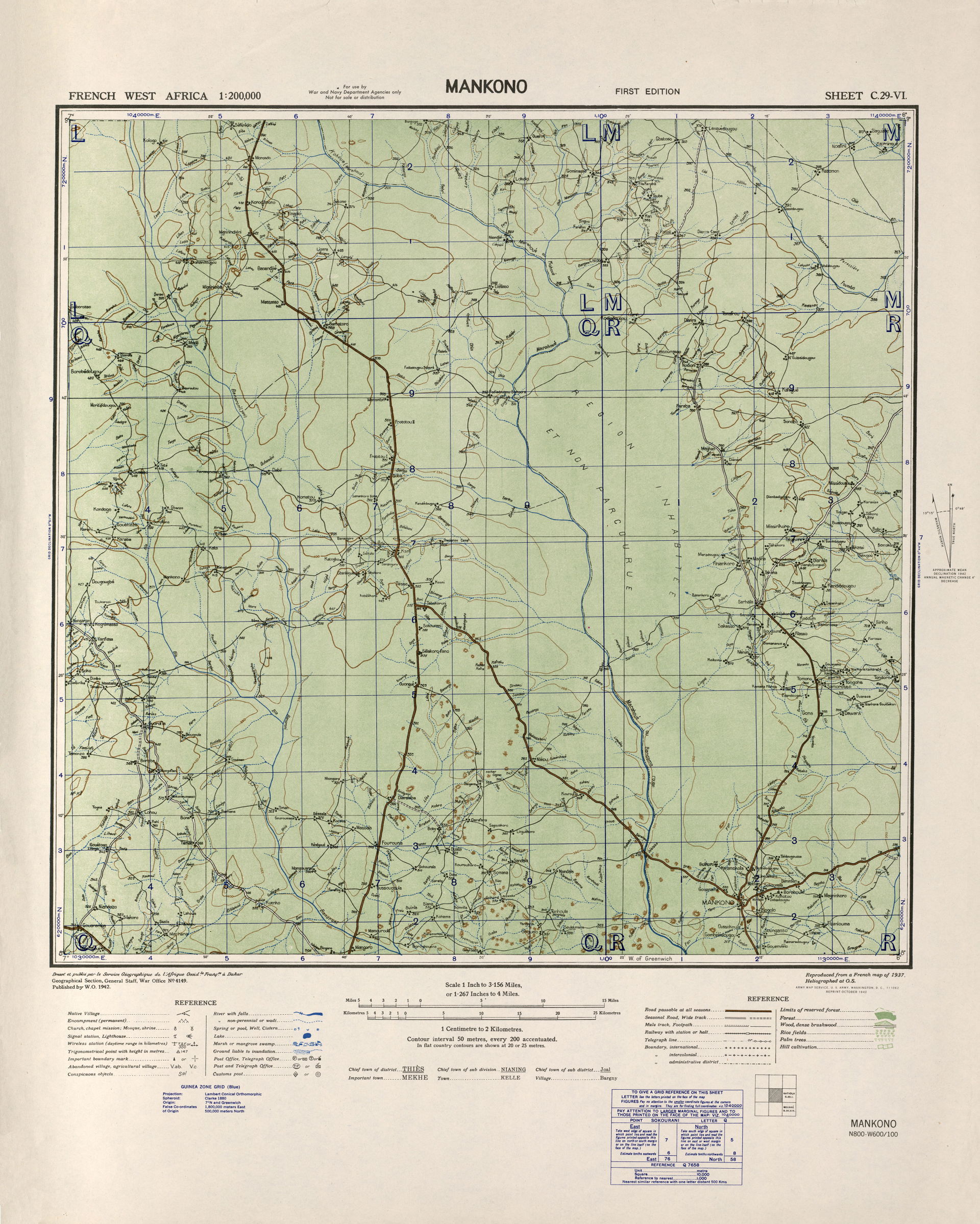 Sheet C 29-6 Mankono - (5.4MB) - French West Africa, 1:200,000,…