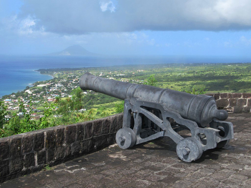 The guns of Brimstone Hill Fortress look down on Sandy Point To…