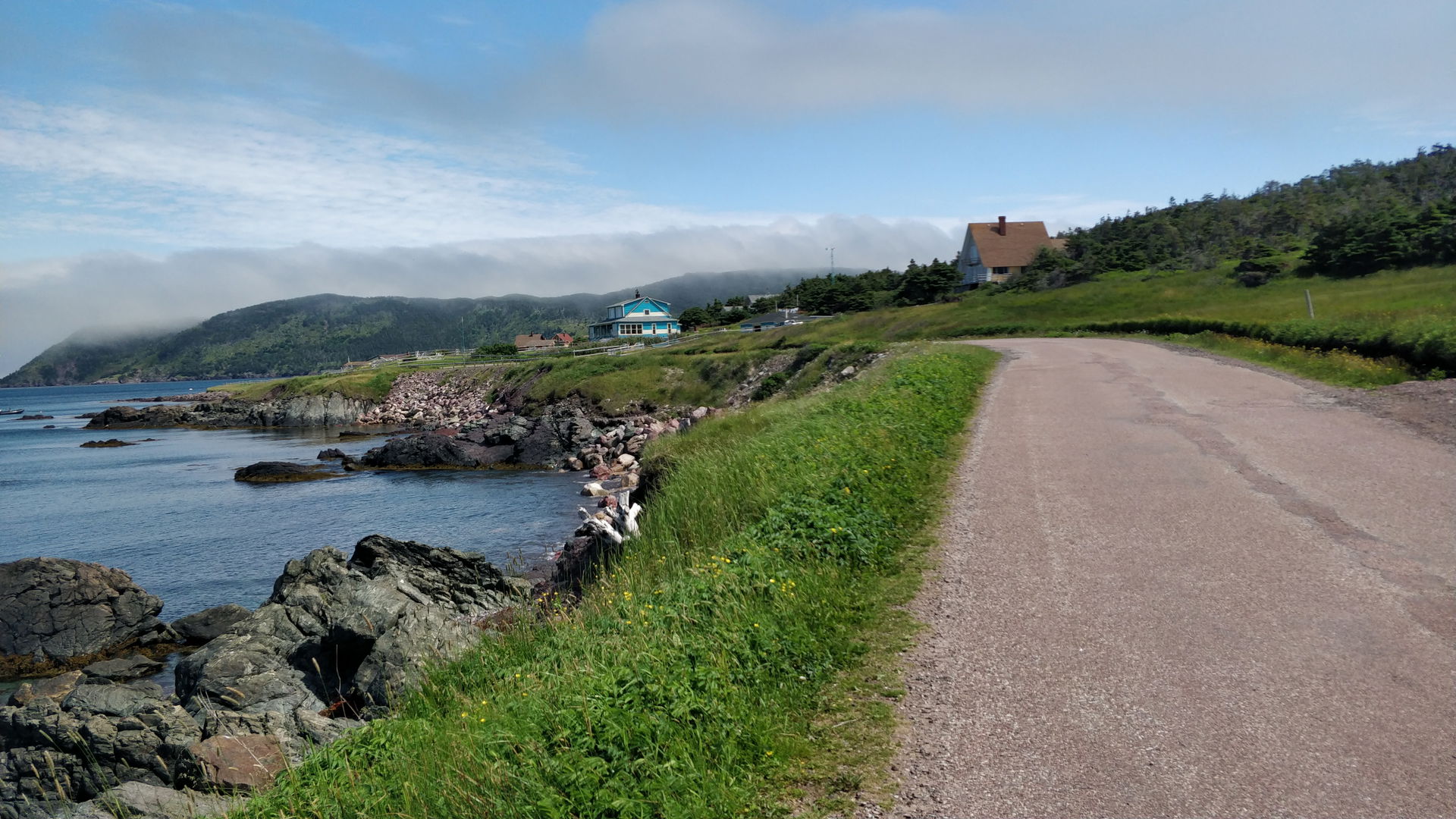 Vue depuis la route Miquelon-Langlade, en arrivant sur Langlade…