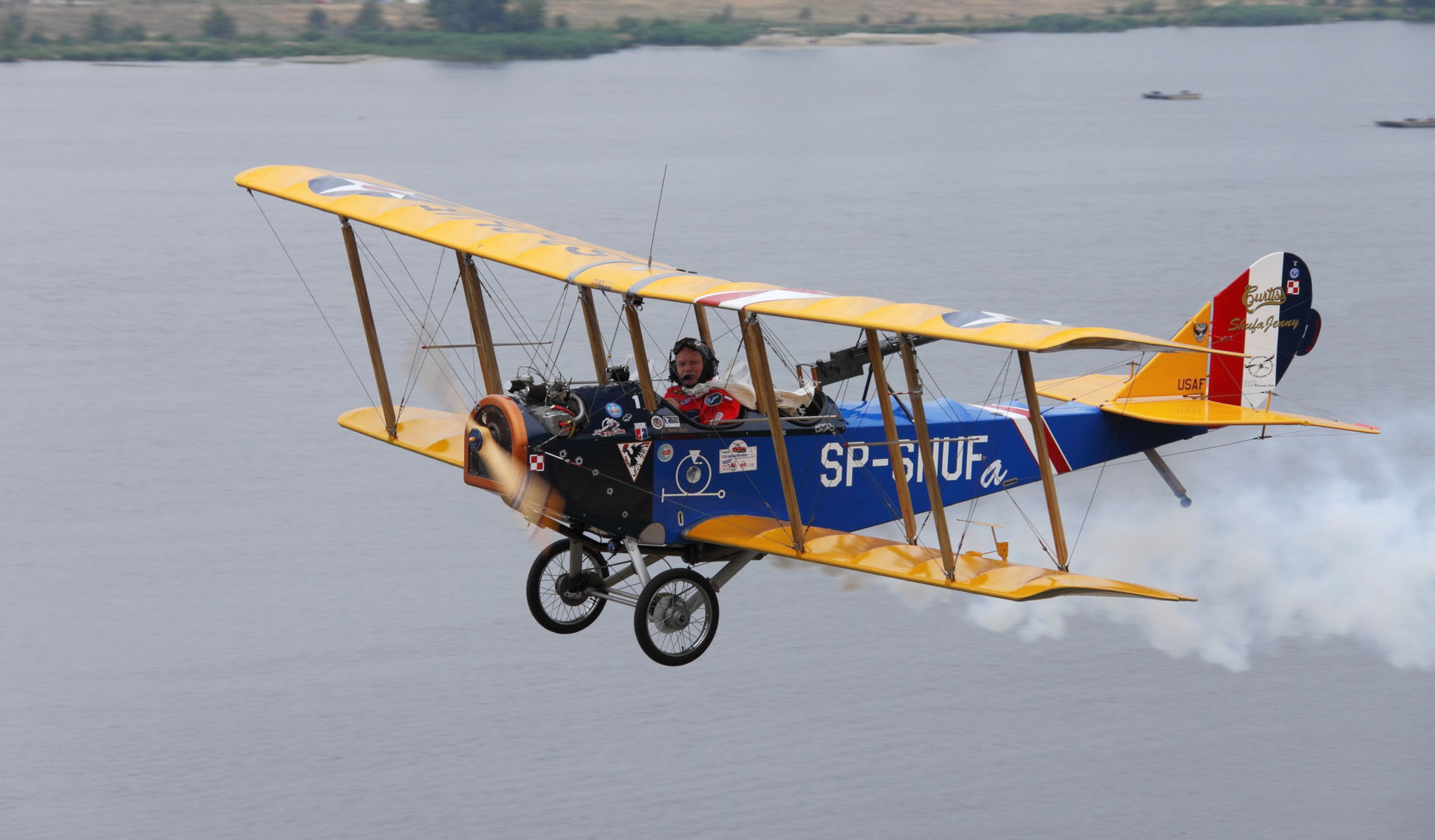 Marek Szufa in his replica of a Curtiss JN-4 (SP-SHUF). On the …