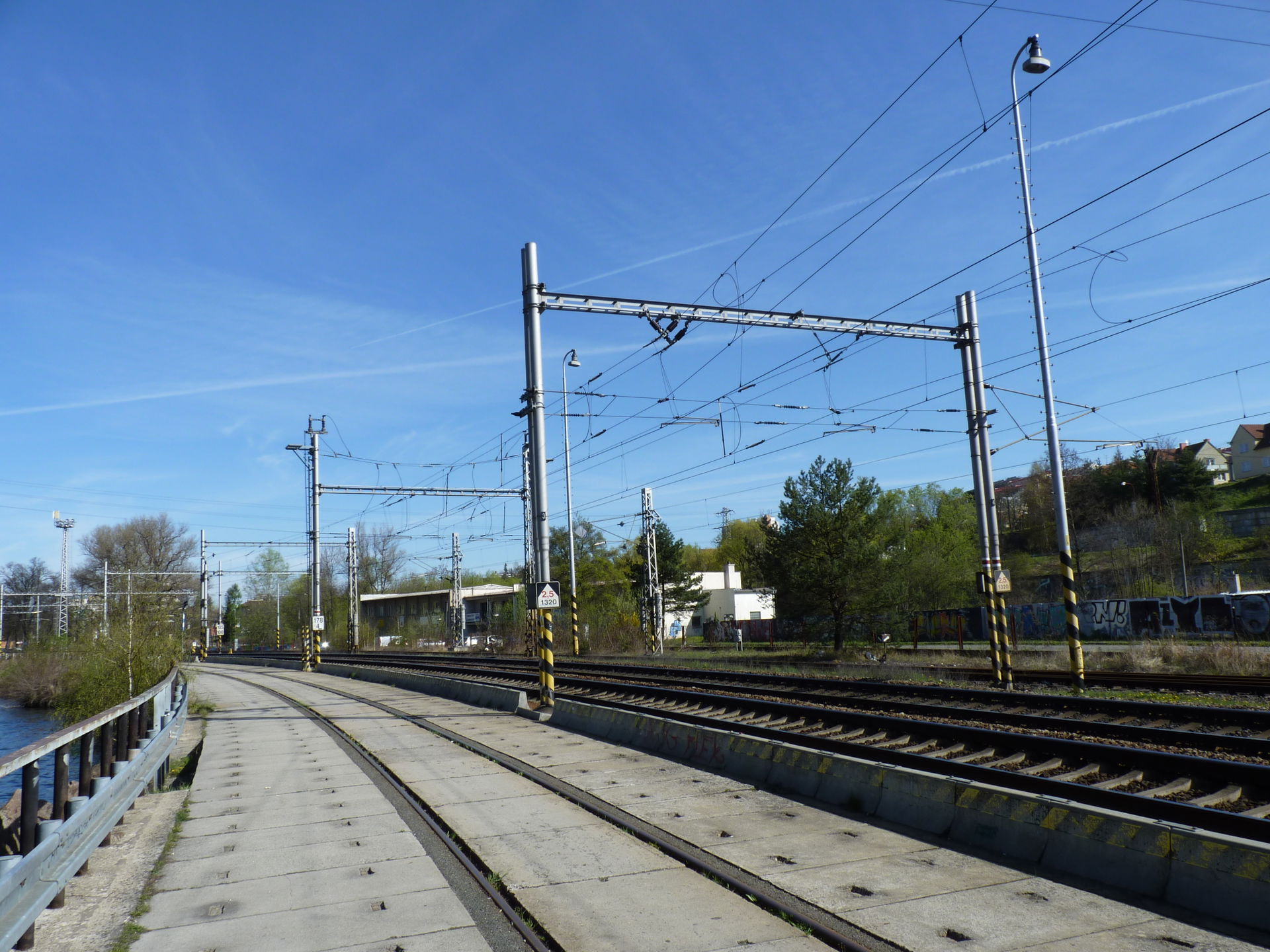 Railway near train station in Blansko, South Moravian Region, C…