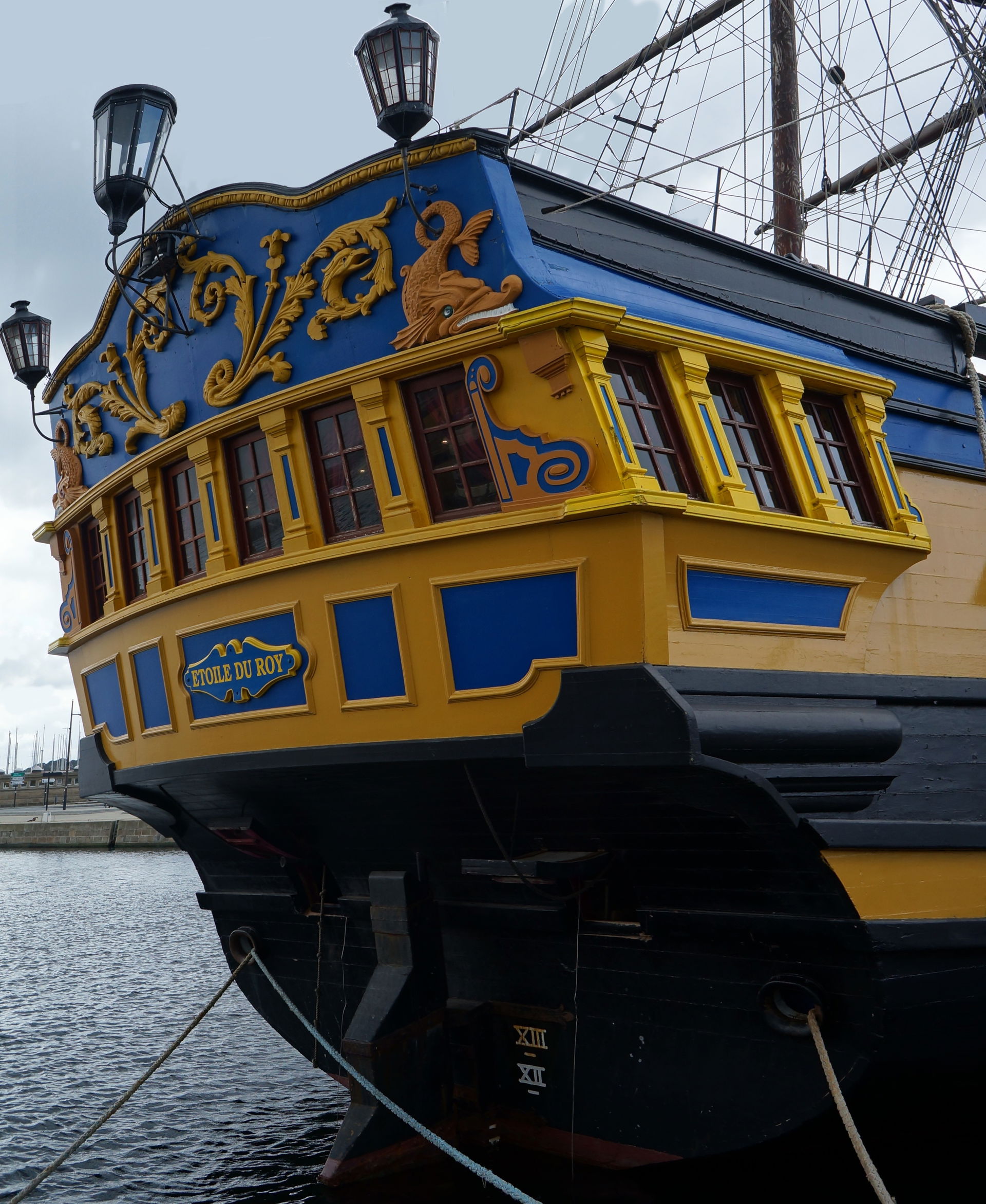Stern of Étoile du Roy at berth Saint-Malo Brittany