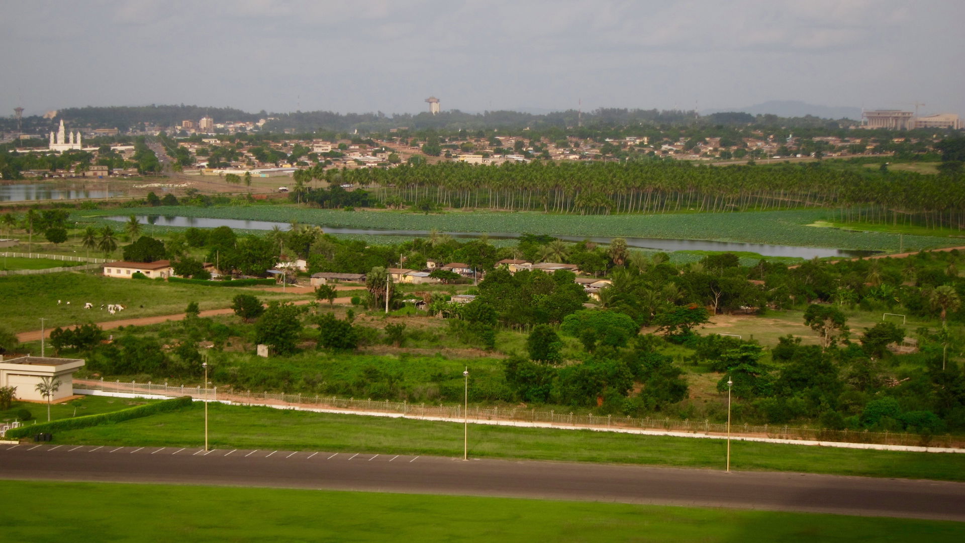 View of Yamoussoukro city from the Our Lady of Peace Basilica