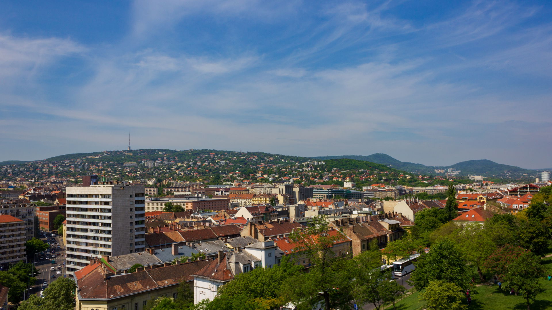 View from Buda Castle towards the Northern west Budapest as of …