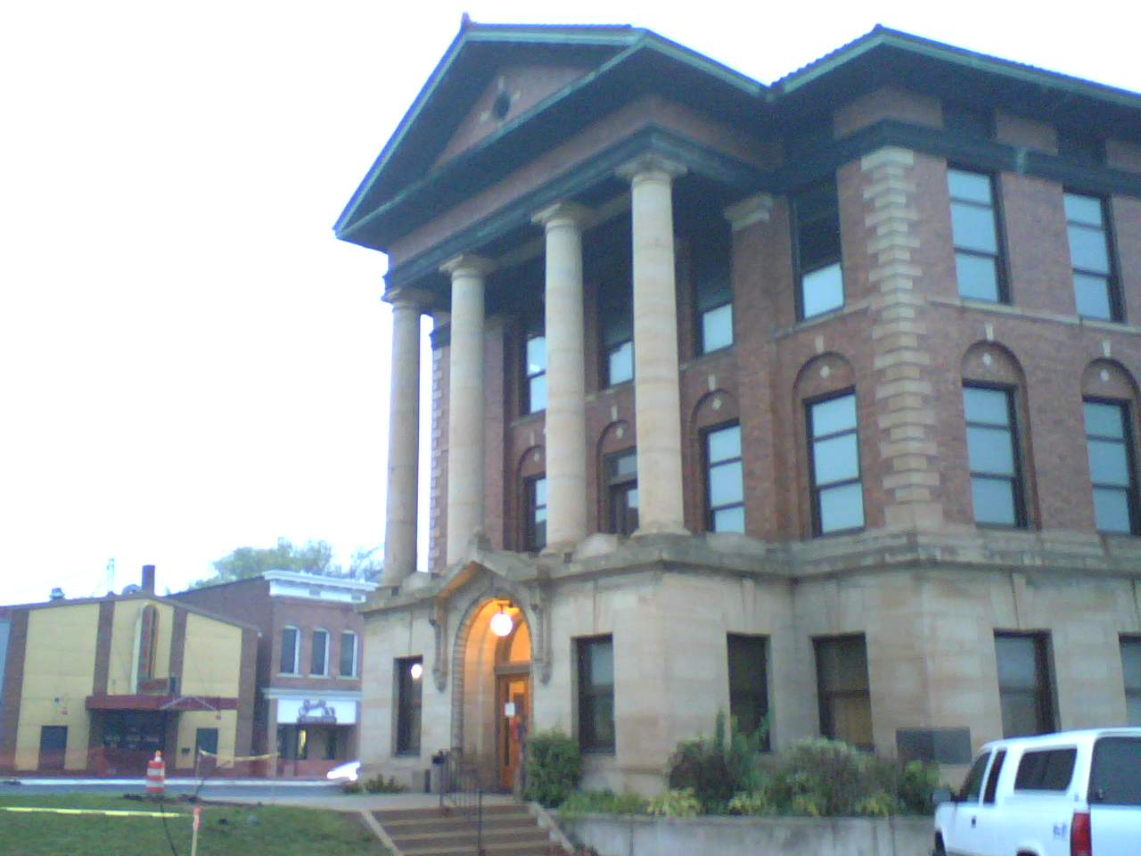 Facade of Hillsdale, MI City Hall, taken looking west-northwest…