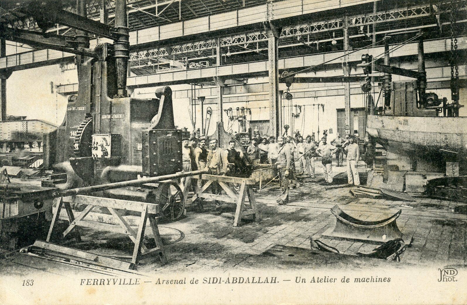 Machine hall in the Arsenal of Sidi-Abdallah in Ferryville (now…