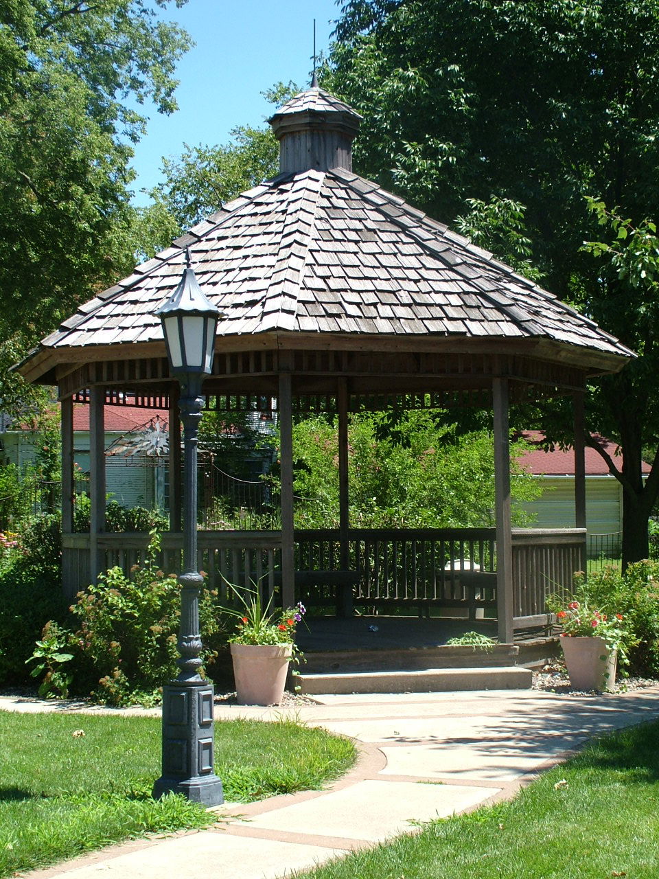 Alpha gazebo located at the intersection of US Route 150 and "D…