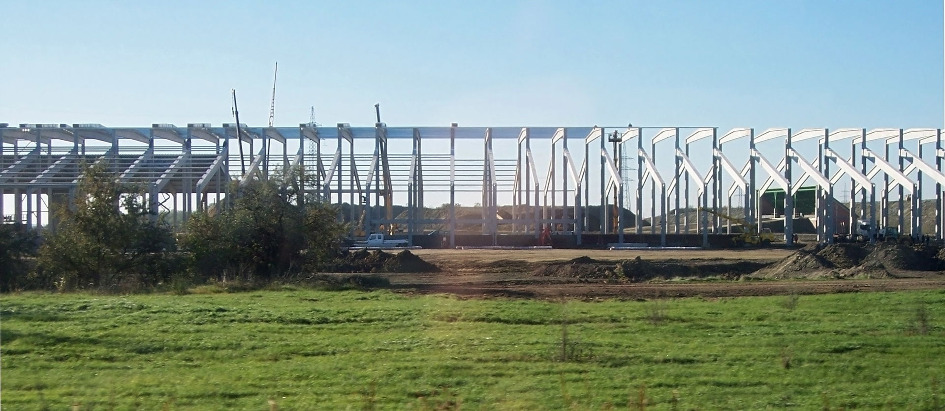 Building construction in Békéscsaba  (Hungary), near the railwa…