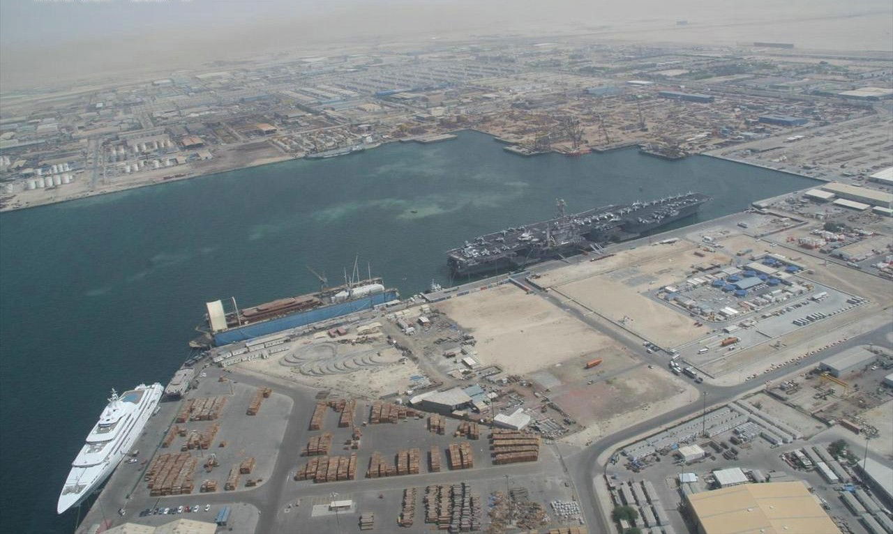 This is a photo showing Port Jebel Ali in Dubai, United Arab Em…