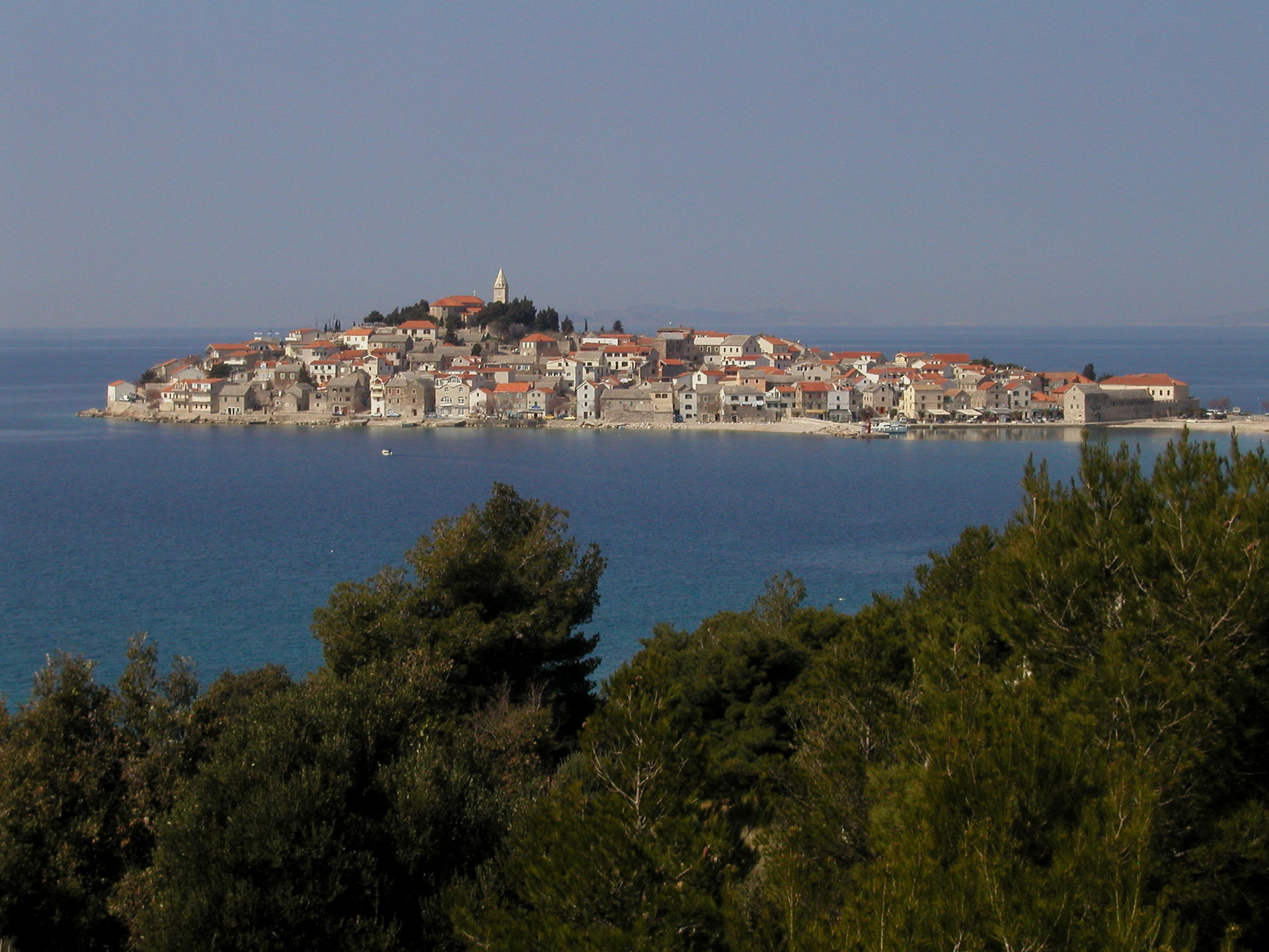 Primošten, Croatia, view in a northward direction.