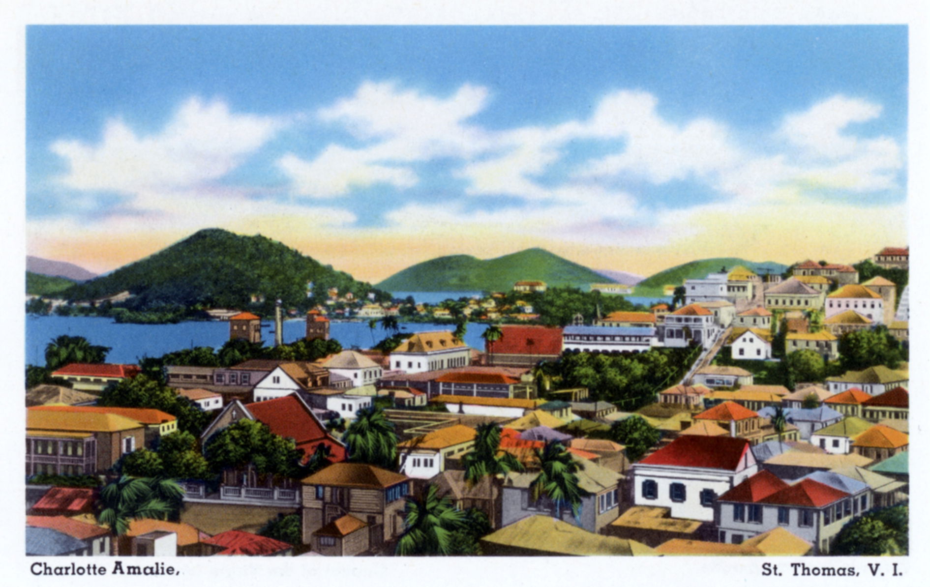 Photomechanical print (postcard) : halftone, colored