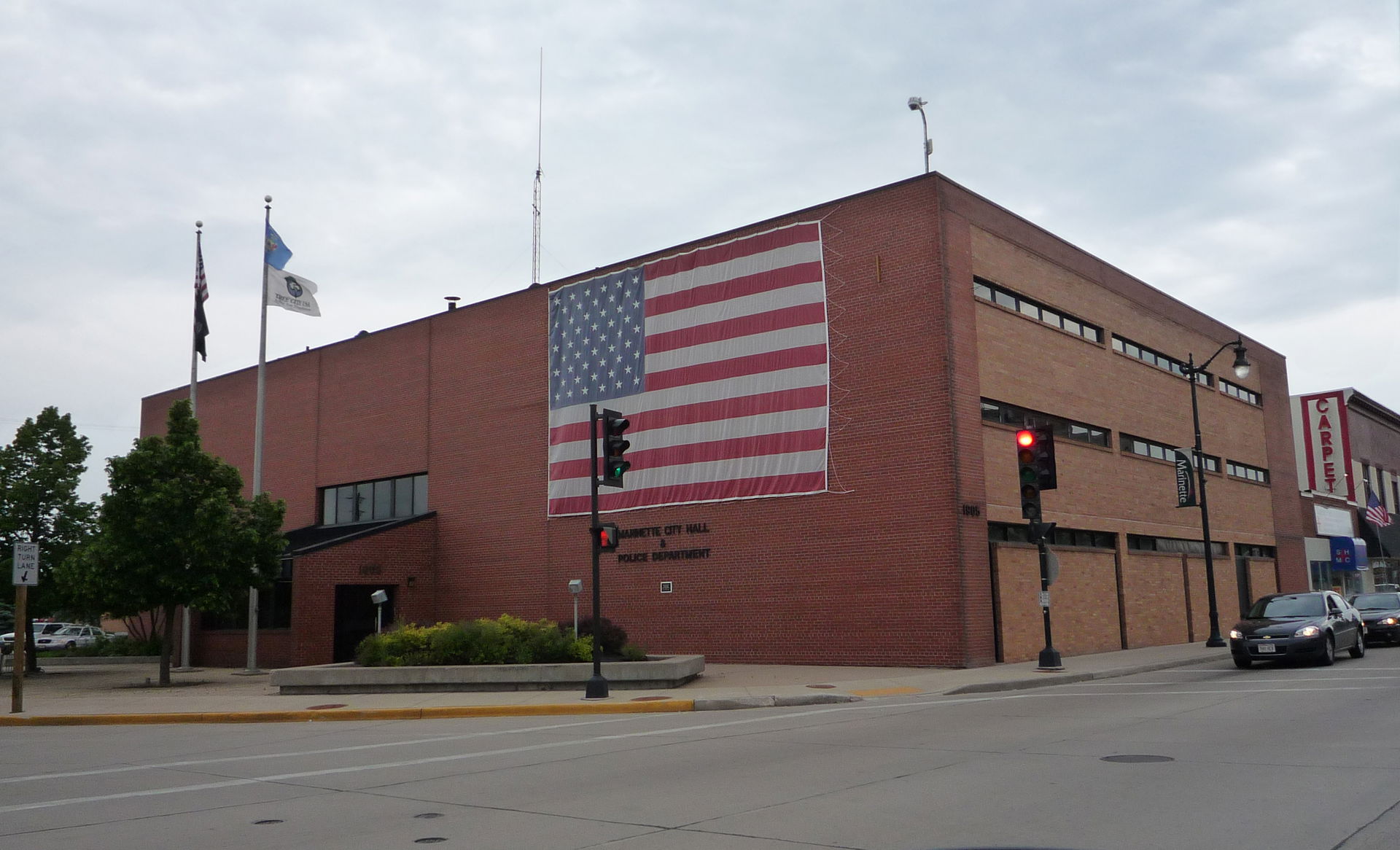 City Hall and Police Department, Marinette, Wisconsin, USA.