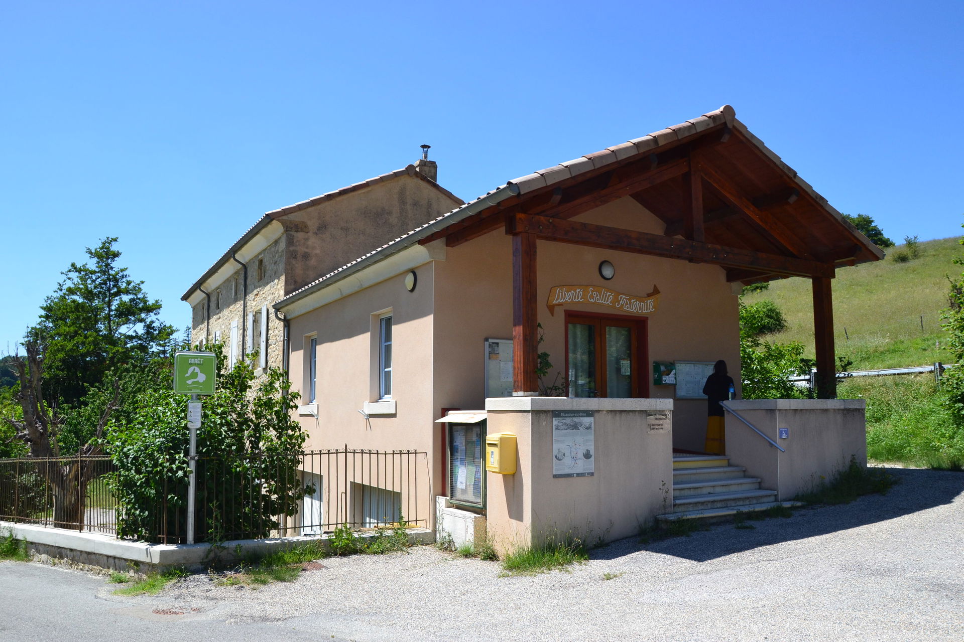 Town hall of Bézaudun-sur-Bîne, dept.  Drôme, France