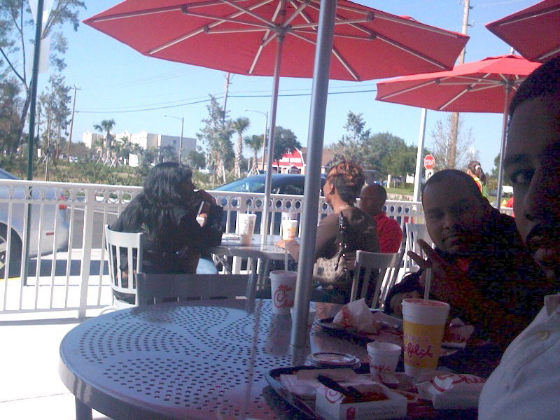 Eating lunch at the new Chick-fil-A on Commercial Blvd in Laude…