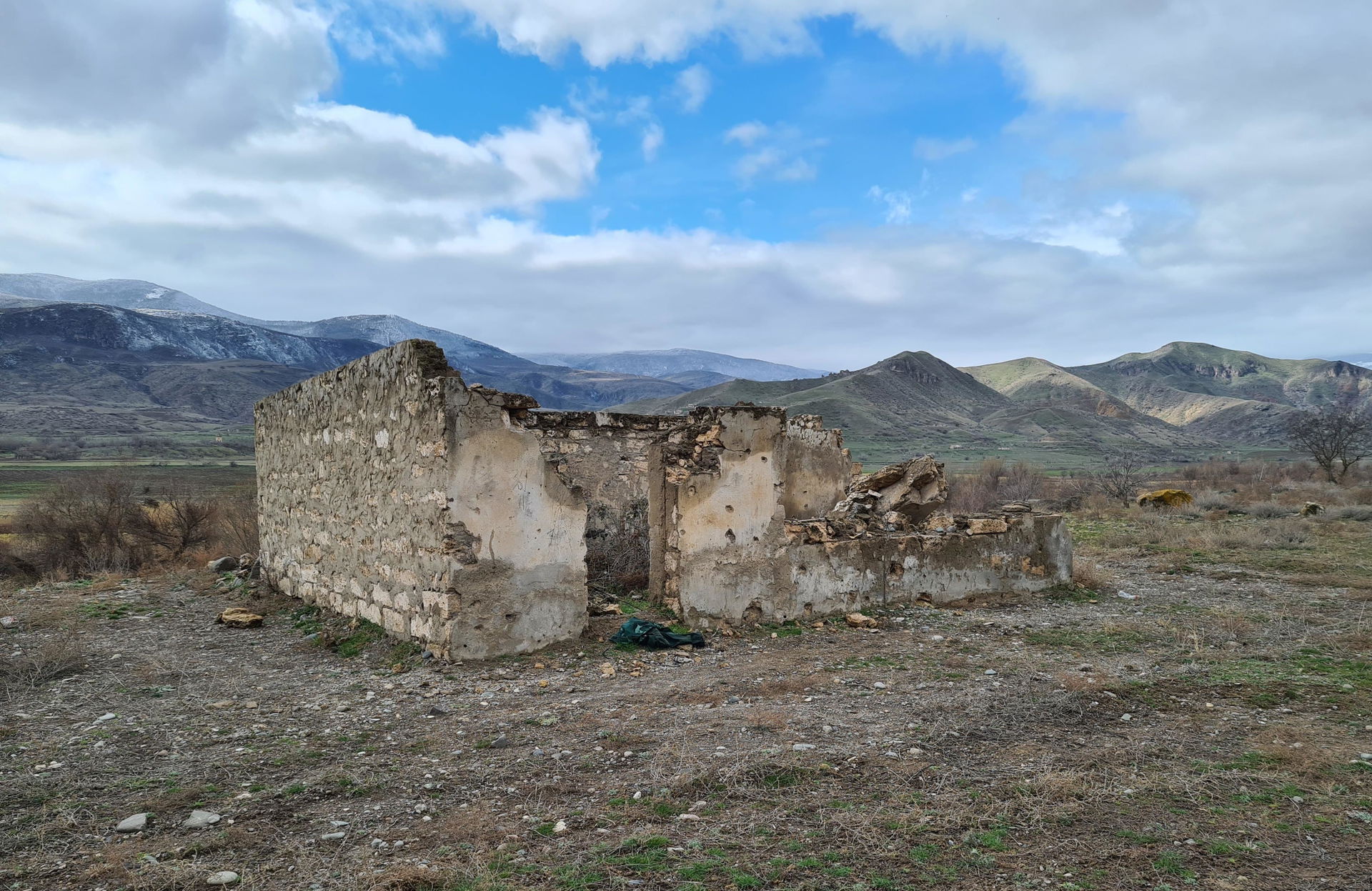 Ruined state of an Azerbaijani home in the city of Qubadli, Aze…