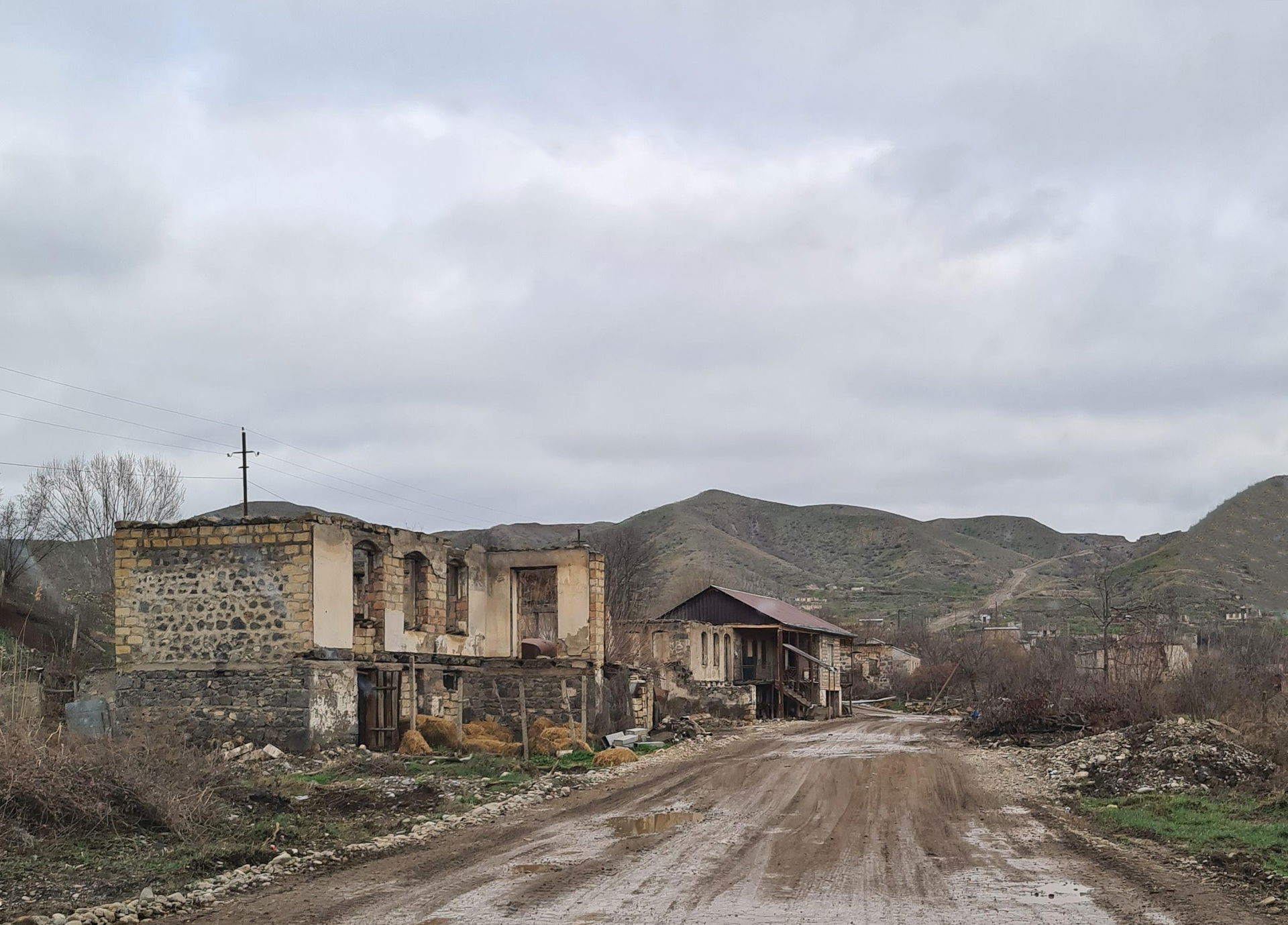 The ruined village of Khanlig in the Qubadli District of Azerba…