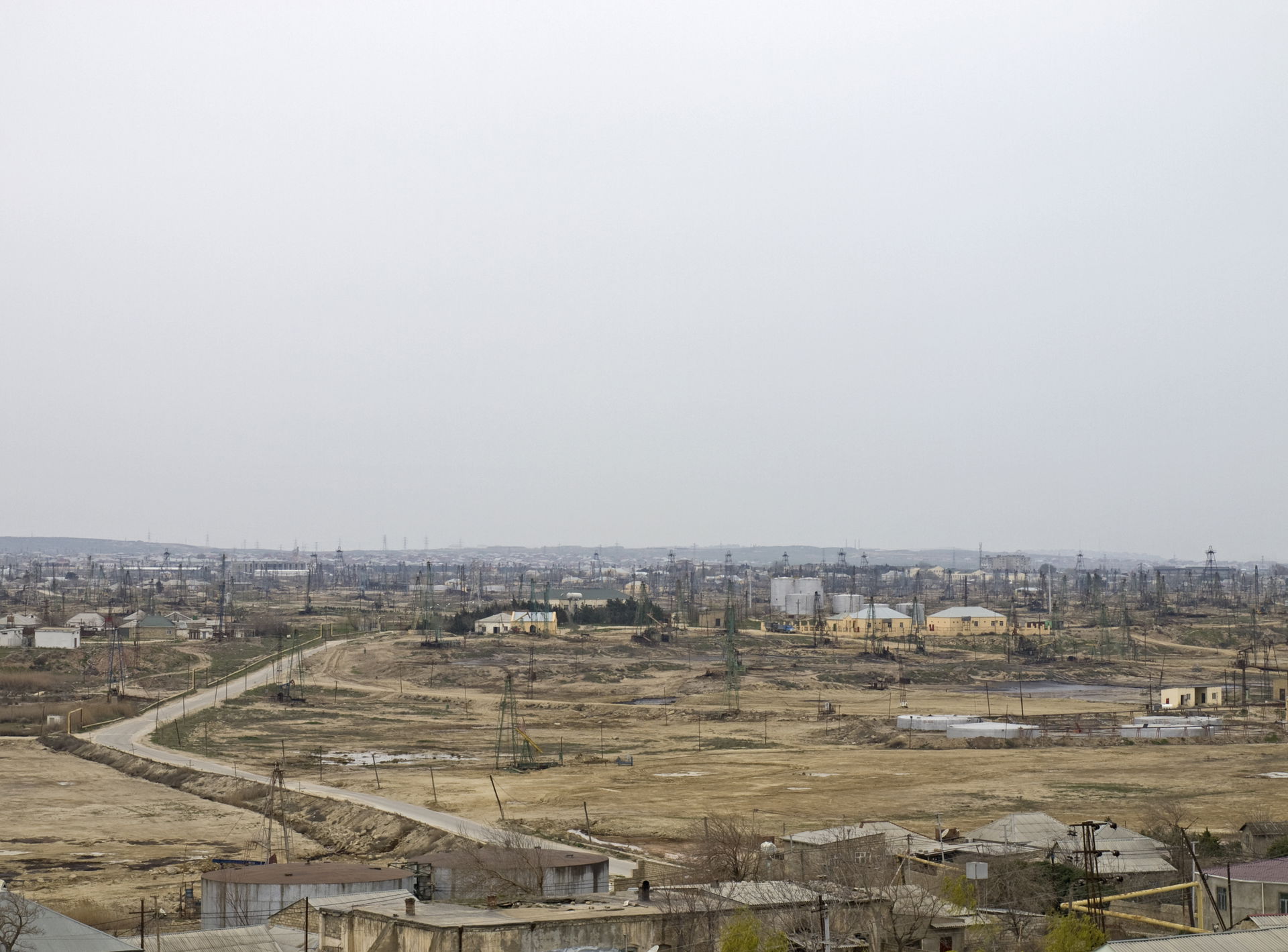 Absheron oil fields seen from Ramana Fortress
