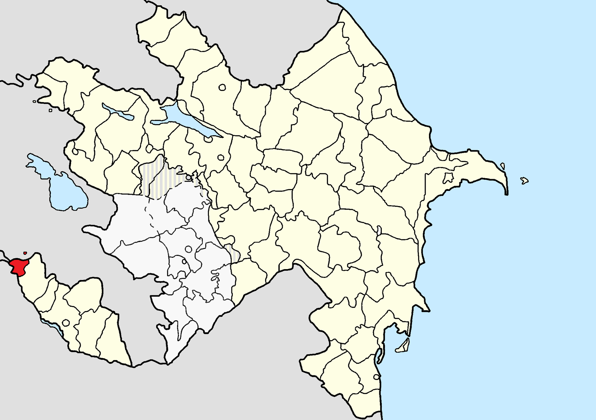 Map of Sadarak Rayon og Azerbaijan Republic