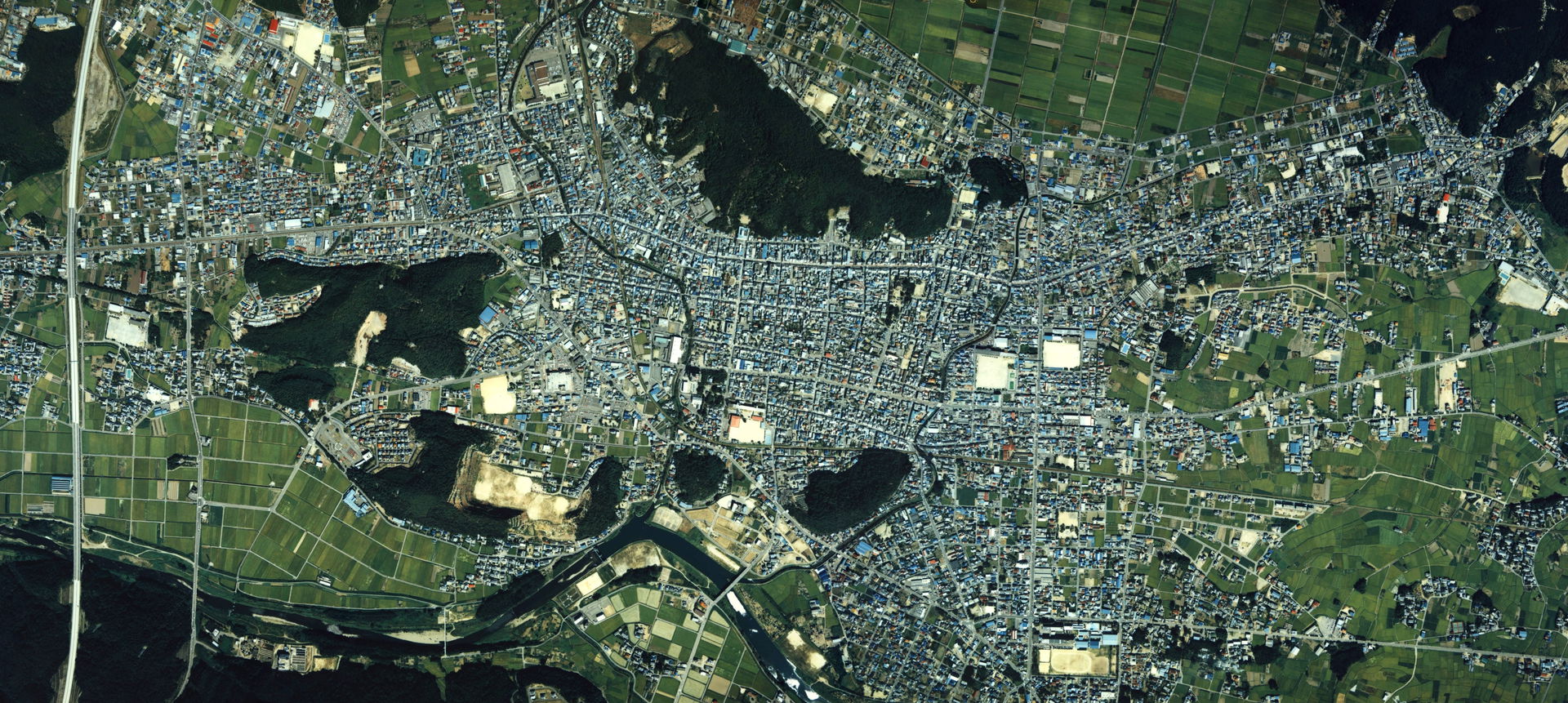 Seki city center area Aerial photograph.1987