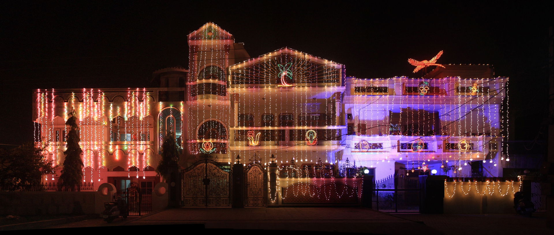 House with lights during Diwali festival. Taken in Sector 13, K…
