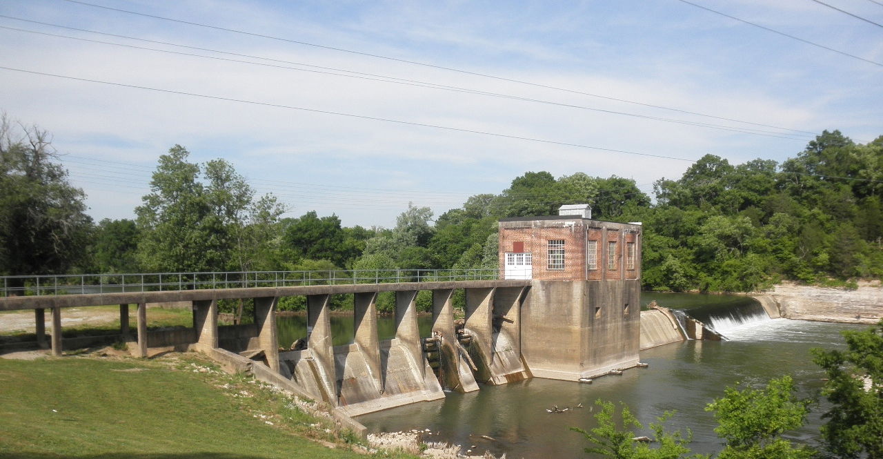 Dam including spillway and power-house of an old hydro-electric…
