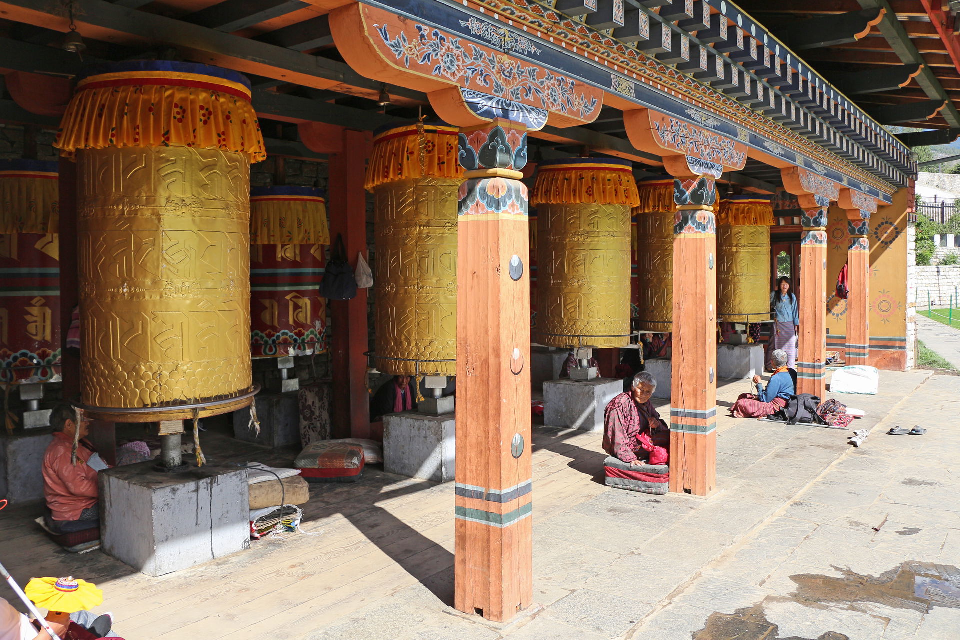 Prayer wheels at the National Memorial Chorten, Thimphu, Bhutan