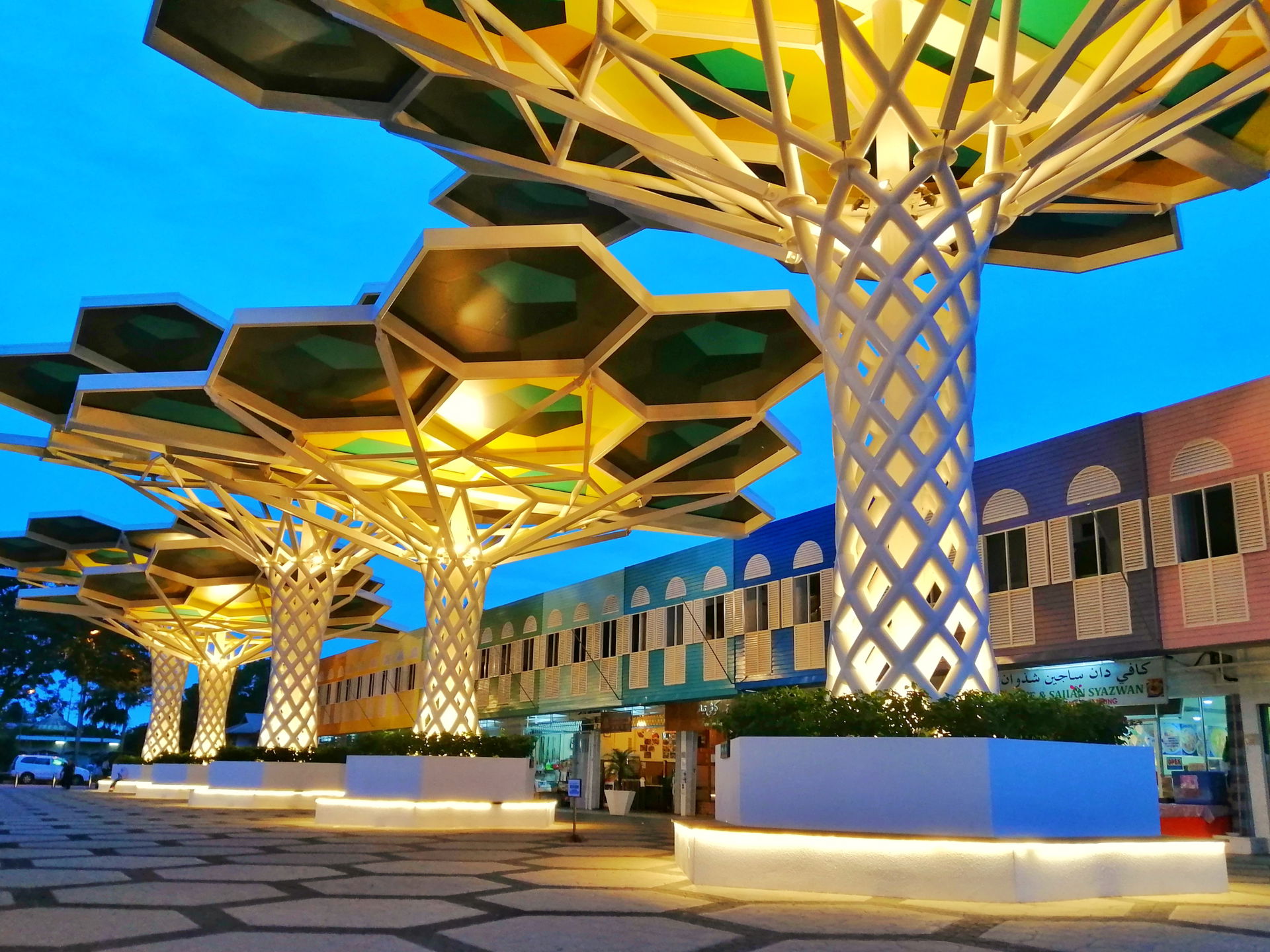 New pedestrian area in Bangar, town of Temburong District, Brun…