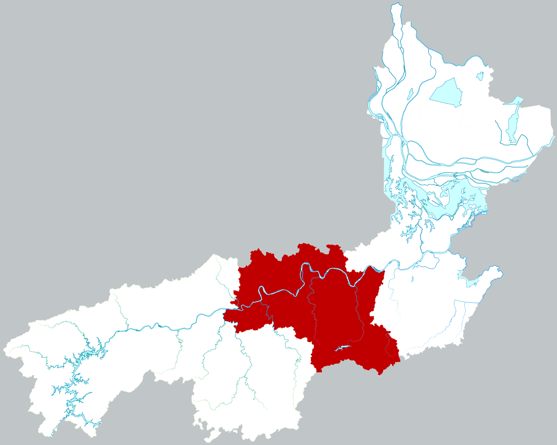 Location of Taojiang county in Yiyang city, China