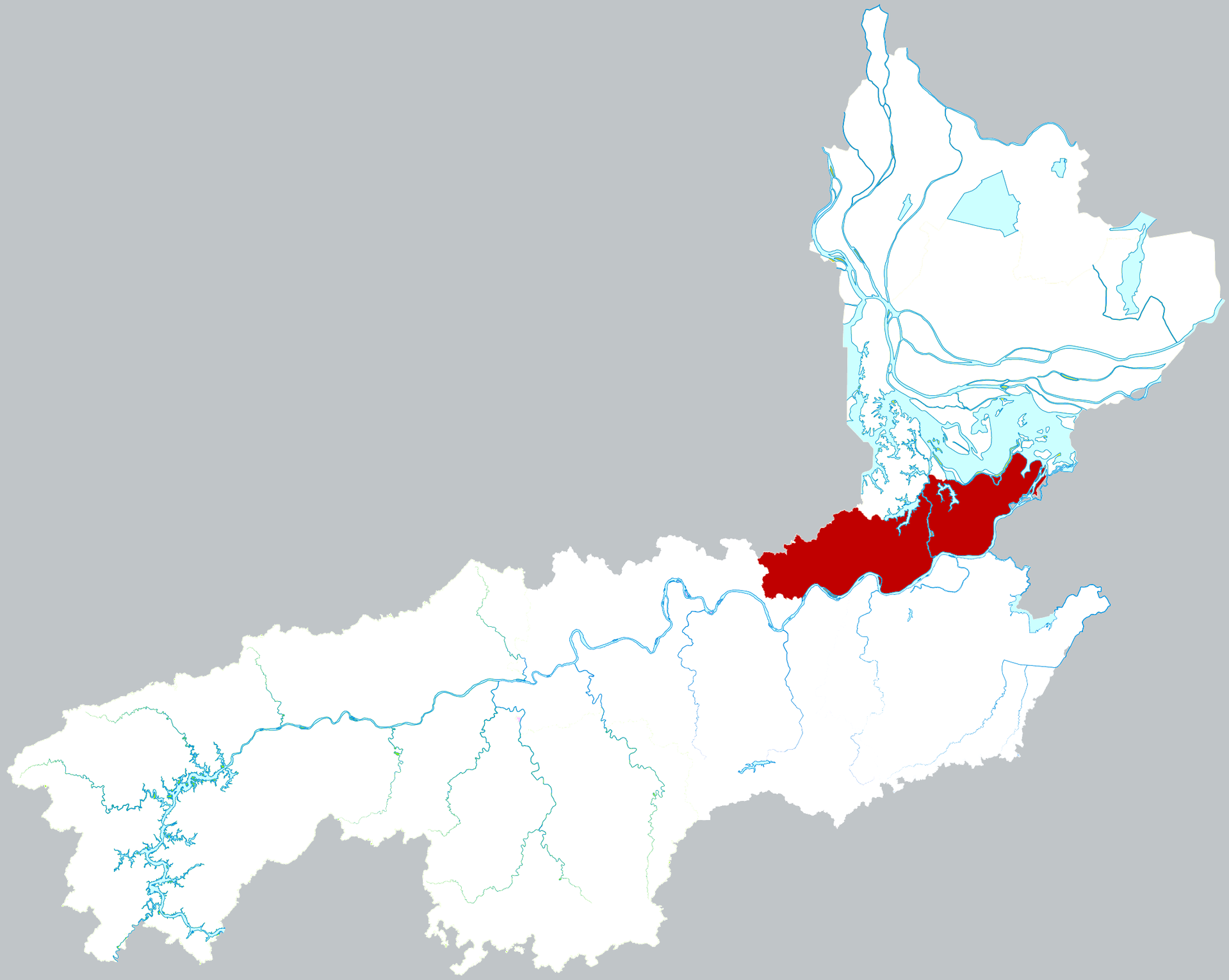 Location of Ziyang county in Yiyang city, China