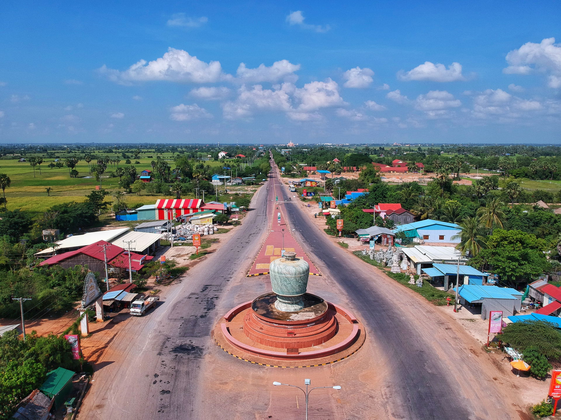 This is the skyline of Pursat from its entrance on Highway 5, f…