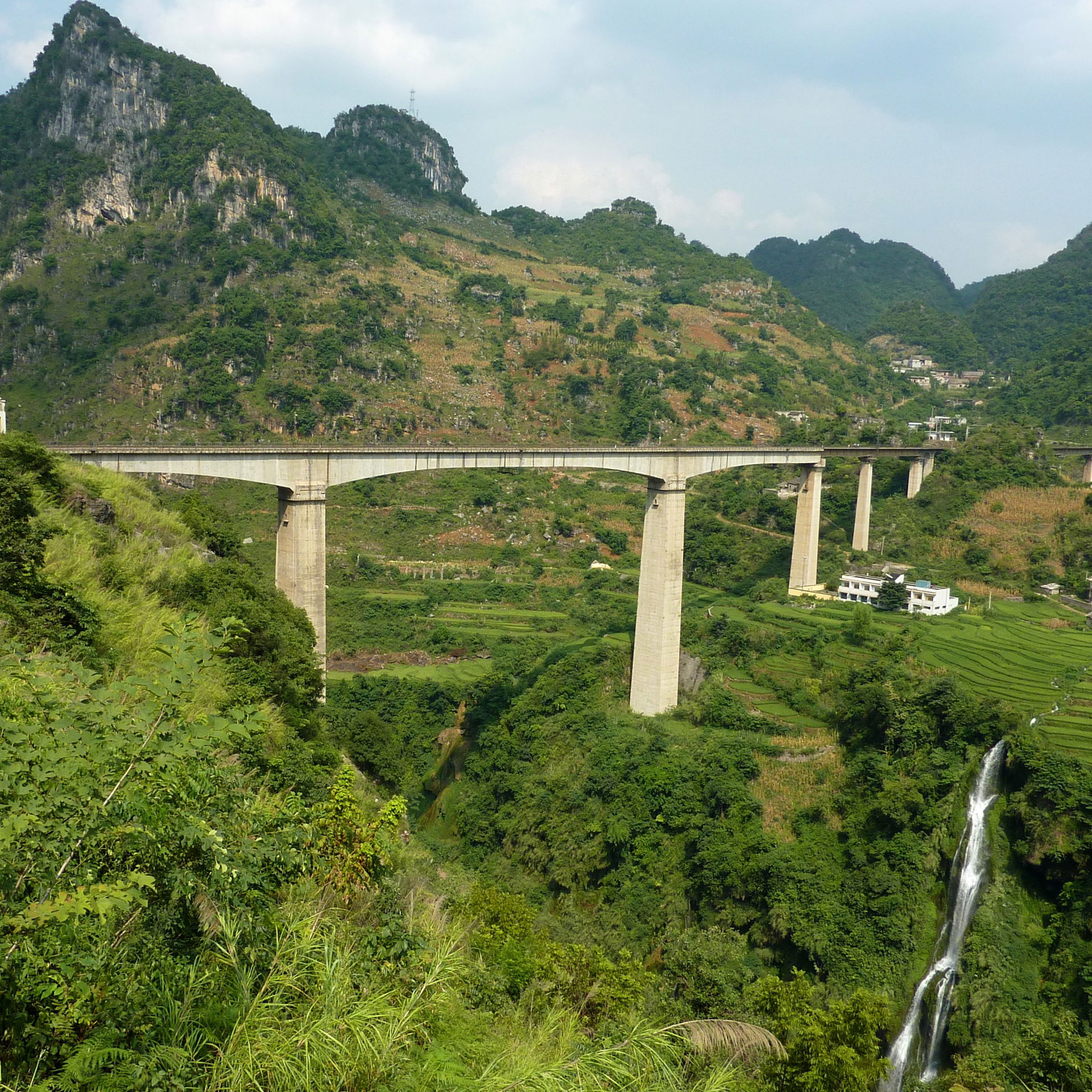 The Qingshuihe Railway Bridge in Guizhou province, China