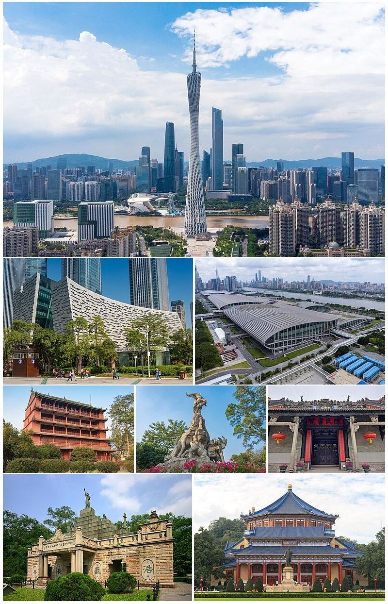 From left to right, top to bottom: Aerial view of Zhujiang New …